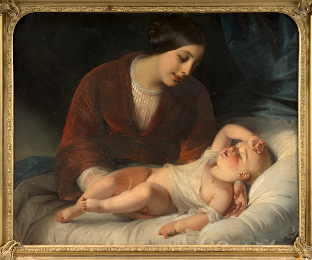 Claude-Marie DUBUFE Paris, 1790-1864 'L'Amour maternel' ou Portrait