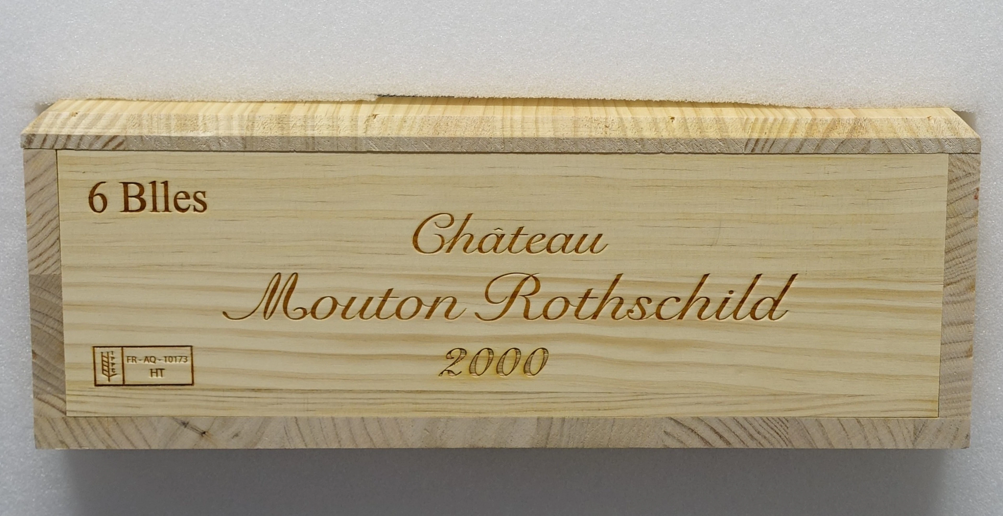 6 bts CH MOUTON ROTHSCHILD 2000 1er GC Pauillac