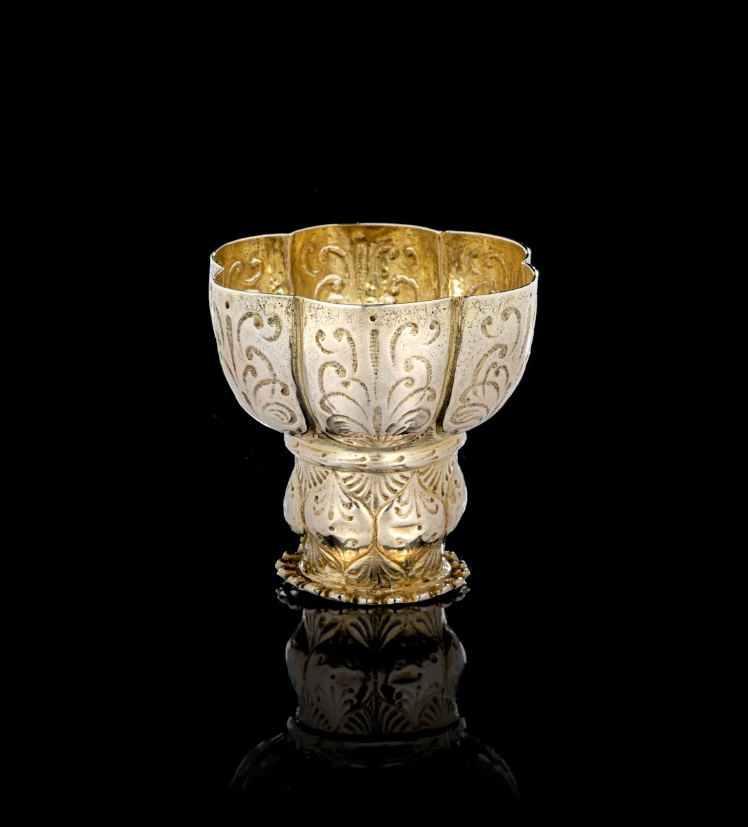 A German parcel-gilt silver römer cup, Thomas II Stoer, Nuremberg, 1650-1659