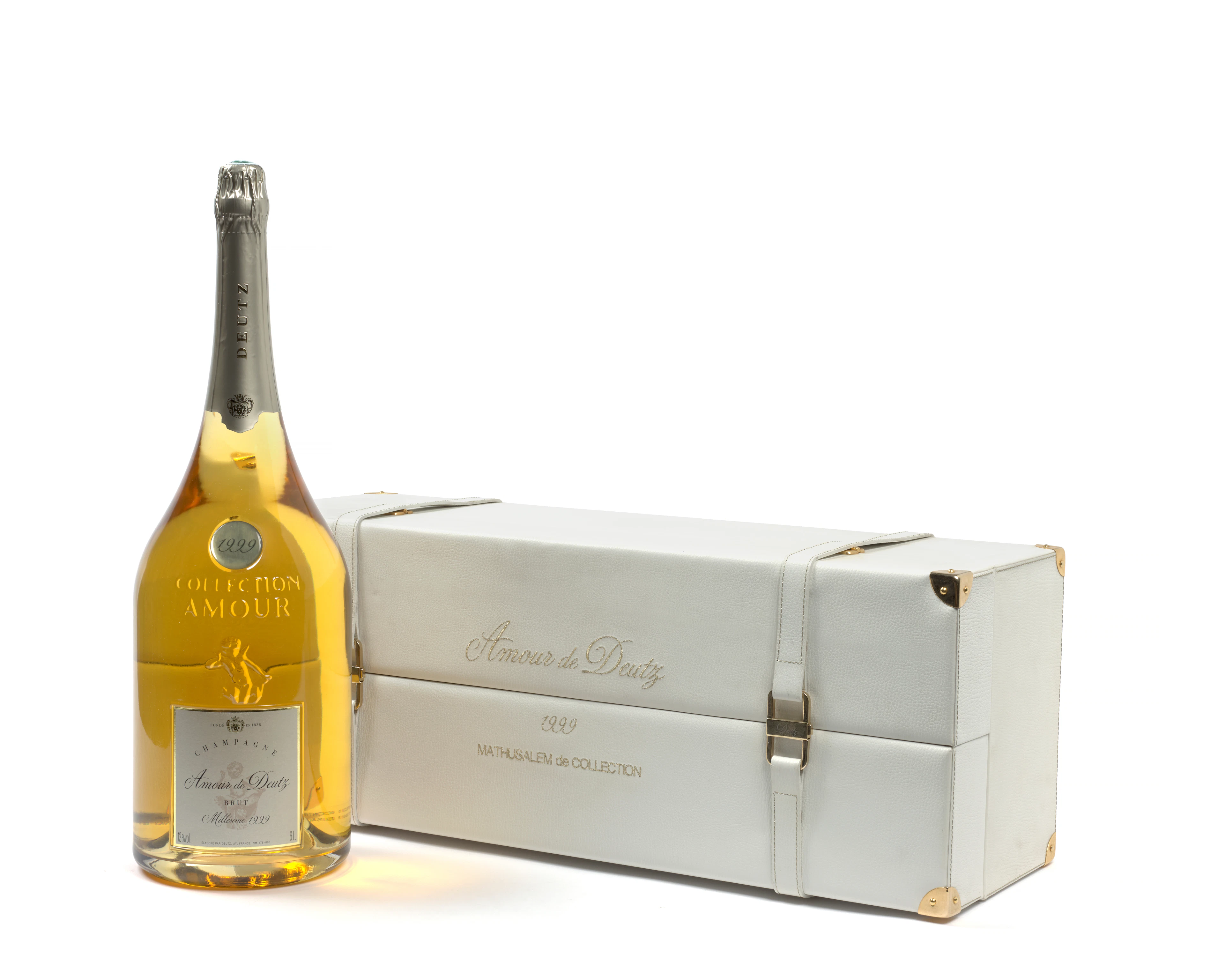 - 1 mathusalem CHAMPAGNE AMOUR DE DEUTZ 1999 (6 litres) Coffret Cuir