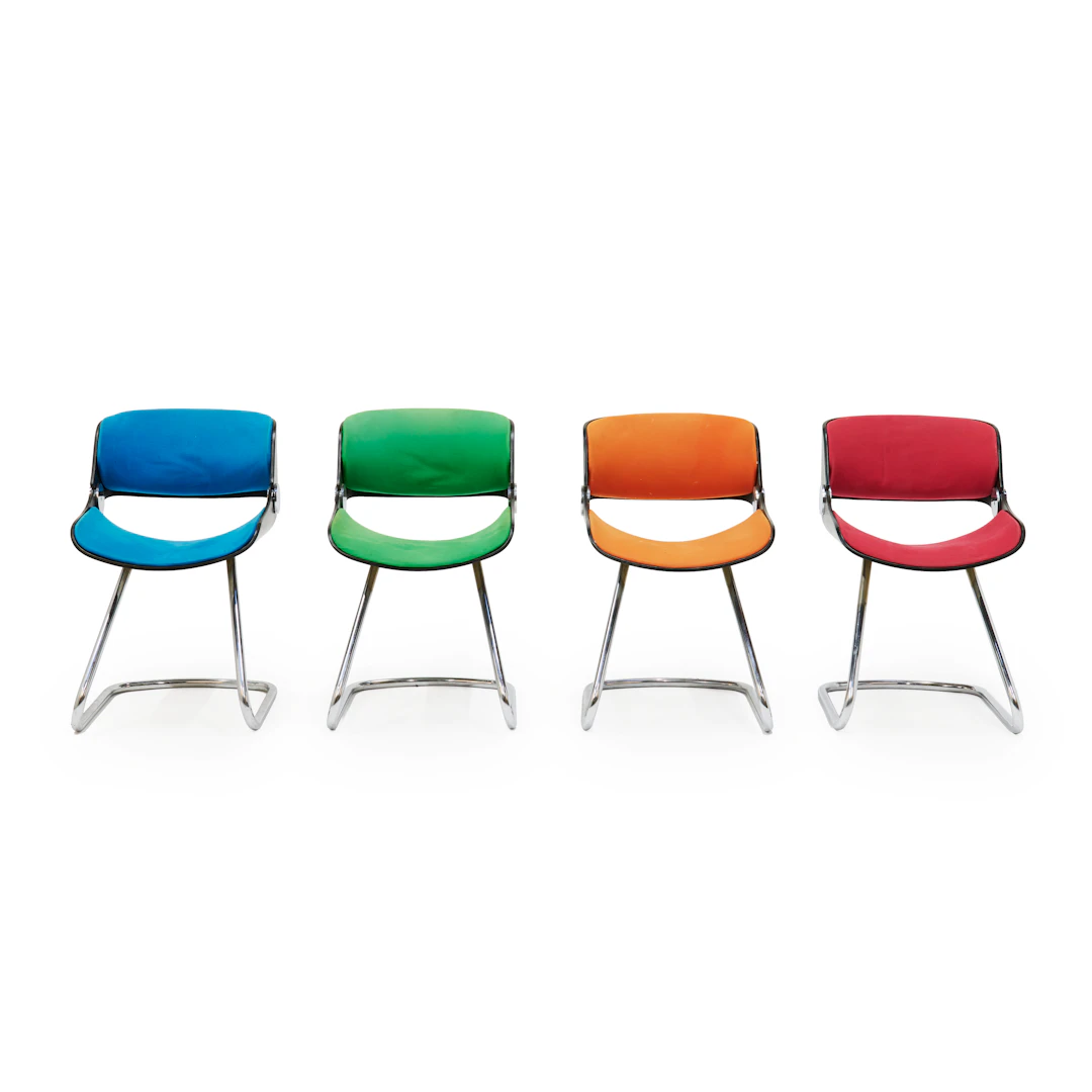 BAUMANN Editeur Suite de quatre chaises Arpège - circa 1973