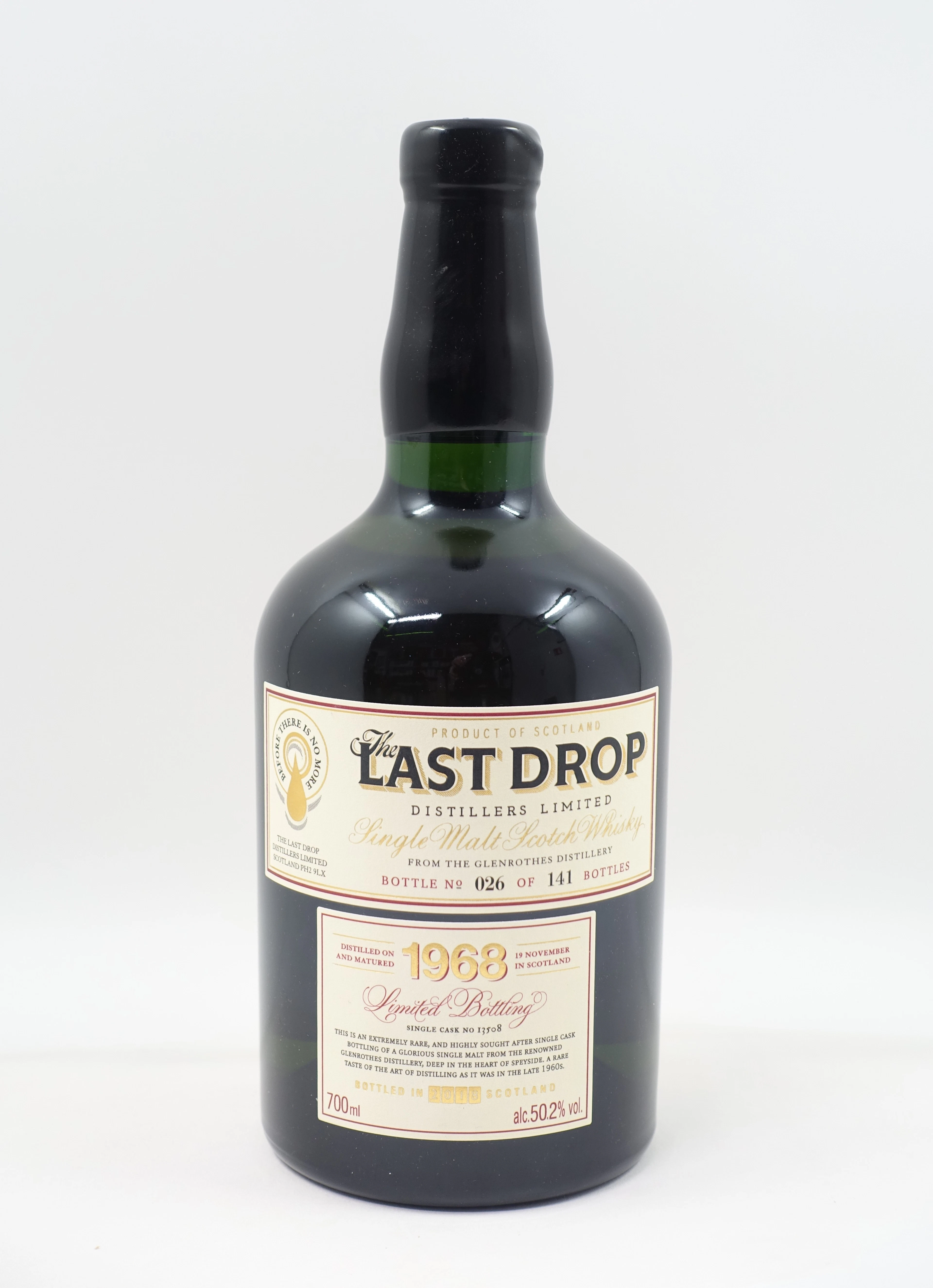 1 bt WHISKY THE LAST DROP GLENROTHES 1968 Bottled in 2018. Single