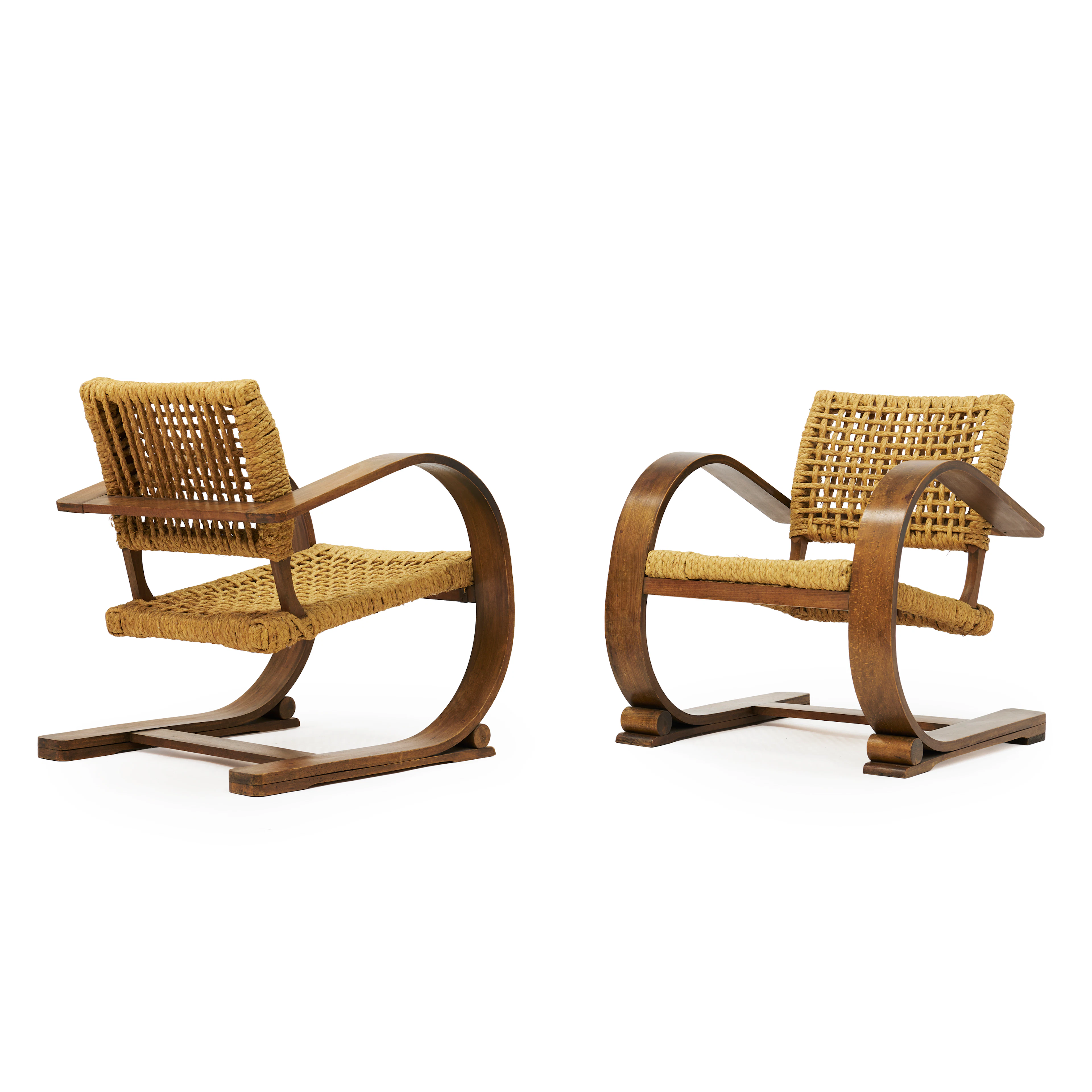 Adrien Audoux & Frida Minet 1903 - 1991 & 1897-1992 Pair of armchairs