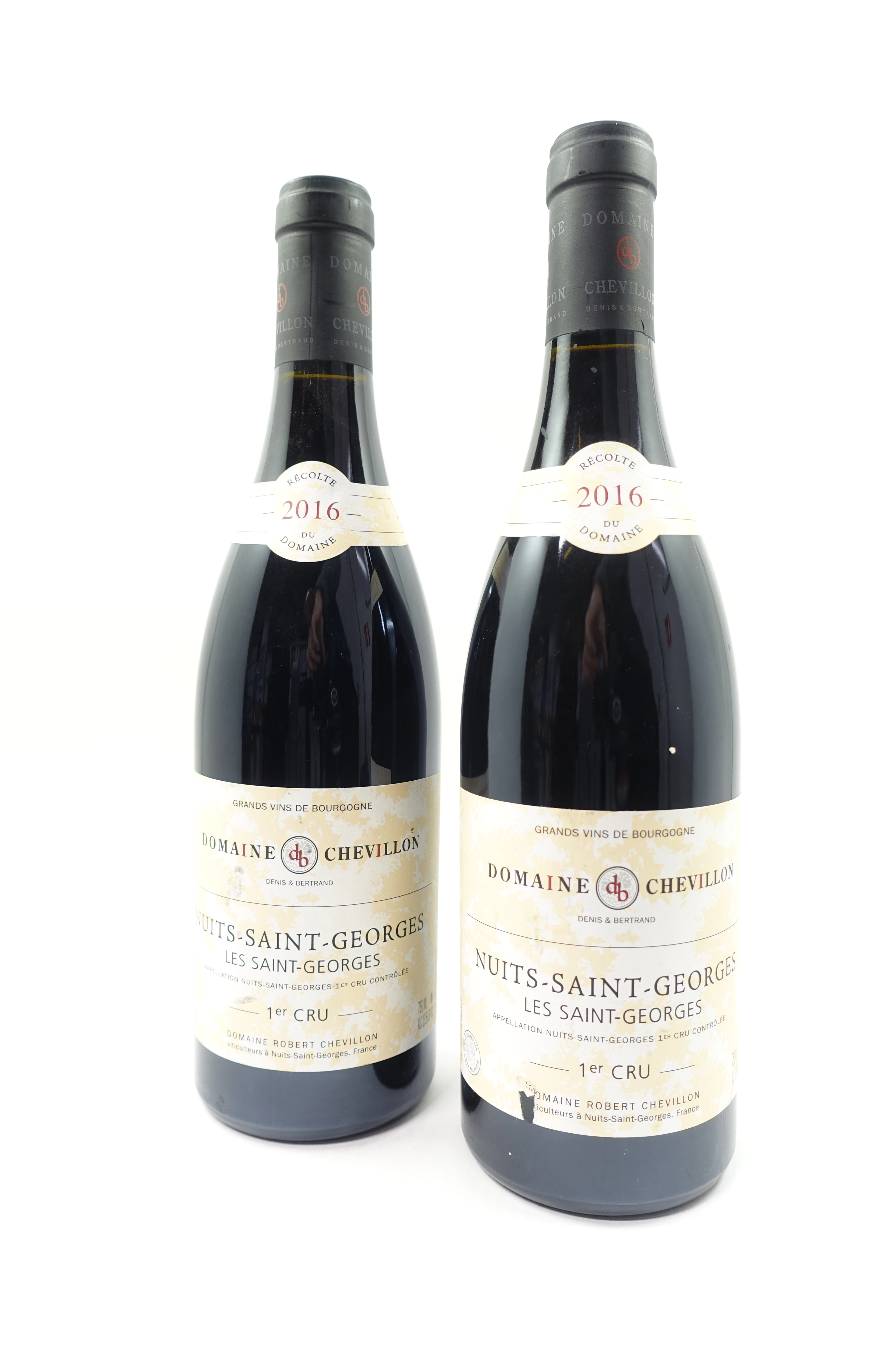 2 bts NUITS SAINT GEORGES 2016 1er Cru Les St Georges. Domaine Chevillon
