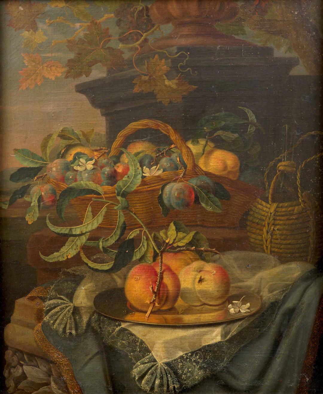 Christian BERENTZ Hambourg, 1658 - Rome, 1722 Panier de pêches et