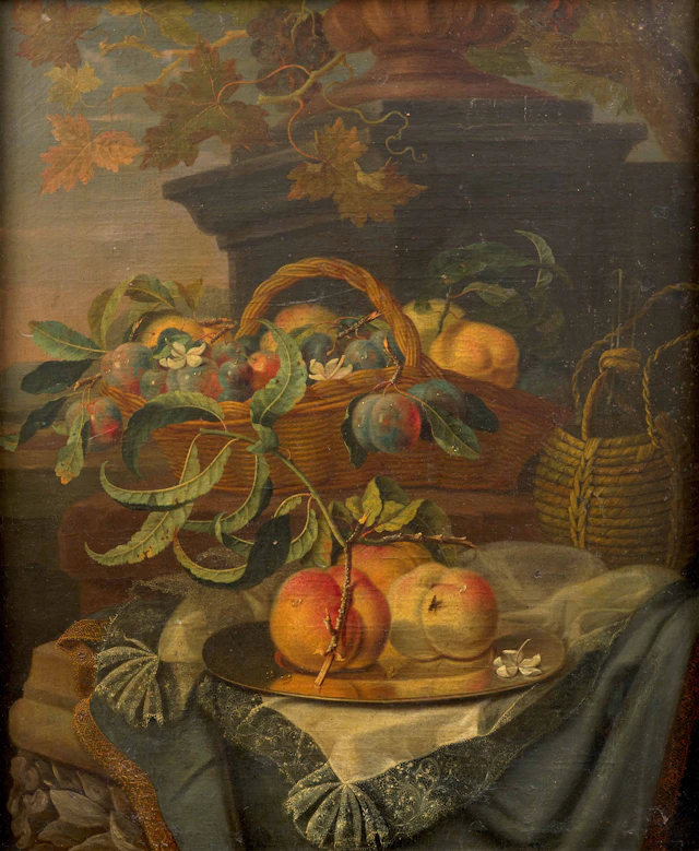 Christian BERENTZ Hambourg, 1658 - Rome, 1722 Panier de pêches et