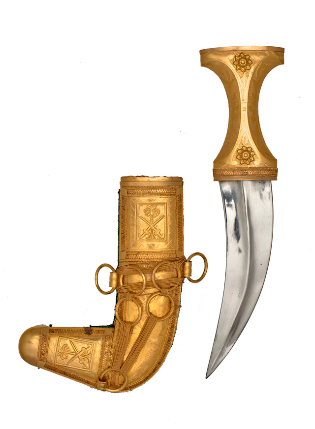 A Gold-Mounted Jambiya with the Saudi Royal Emblem
