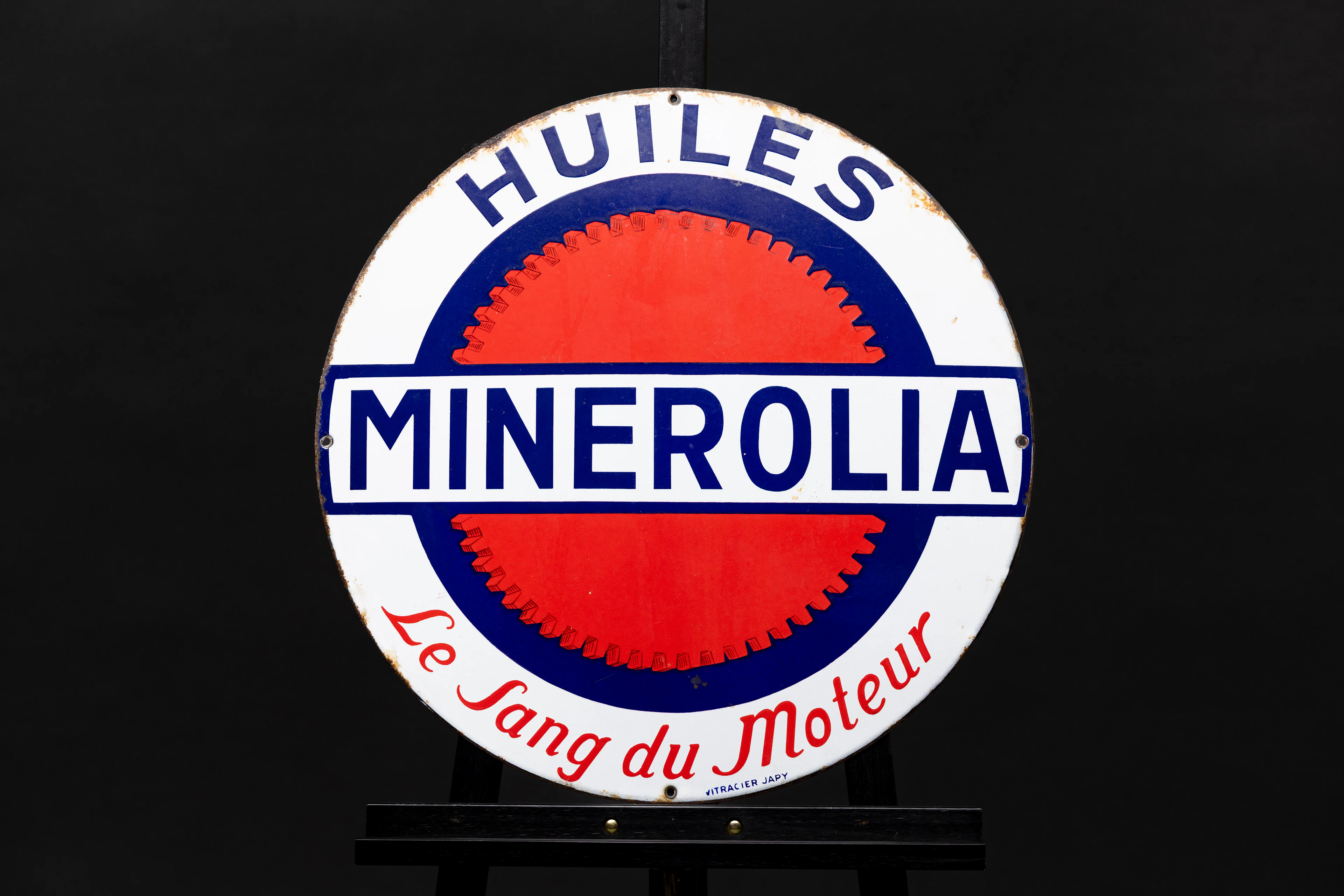 Huiles Minerolia – Enamel sign No reserve