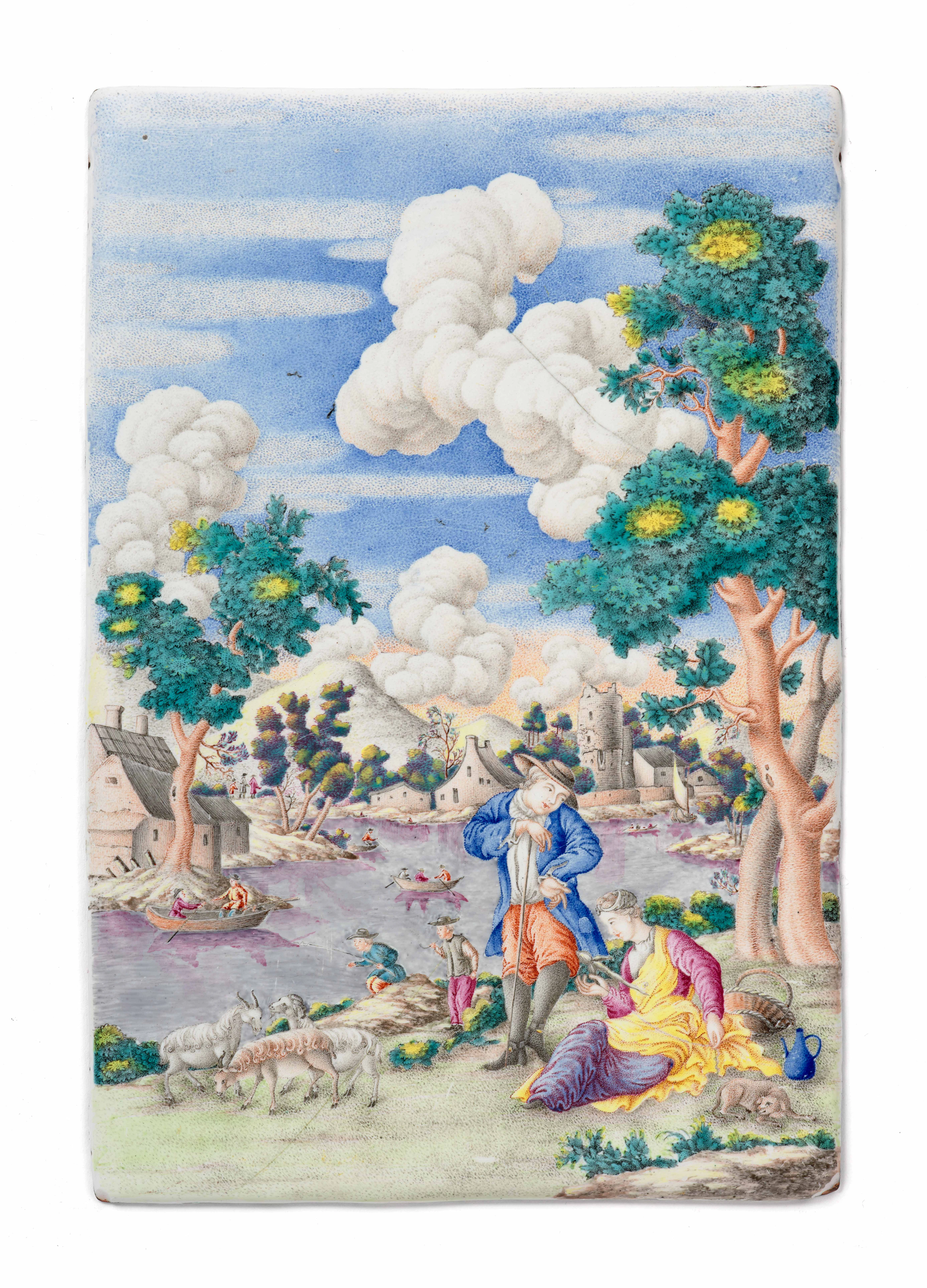 PLAQUE EN CUIVRE ET ÉMAUX PEINTS, Chine, dynastie Qing, époque Qianlong
