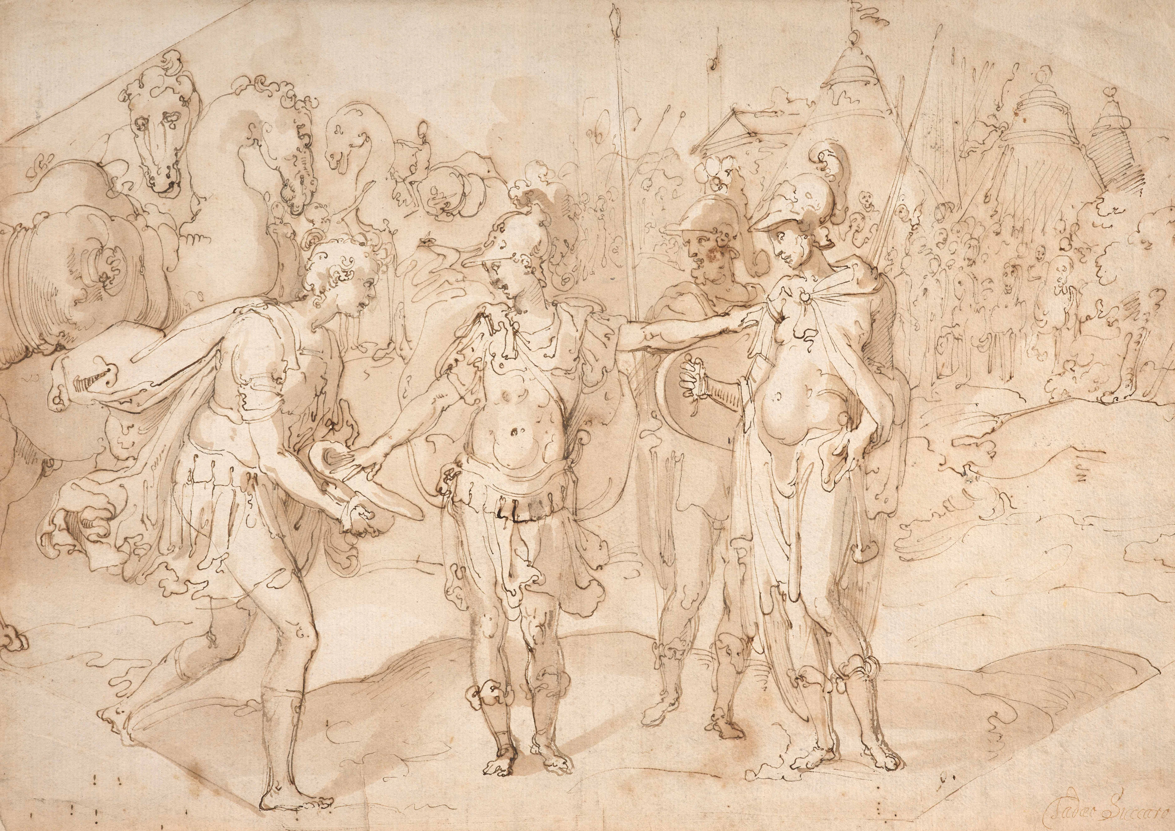 Ecole italienne du XVIe siècle Entourage de Taddeo Zuccaro Alexandre