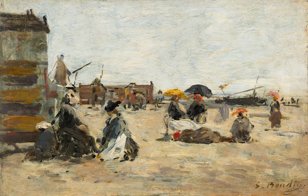 Eugène BOUDIN Honfleur, 1824 - Deauville, 1898 Scène de plage