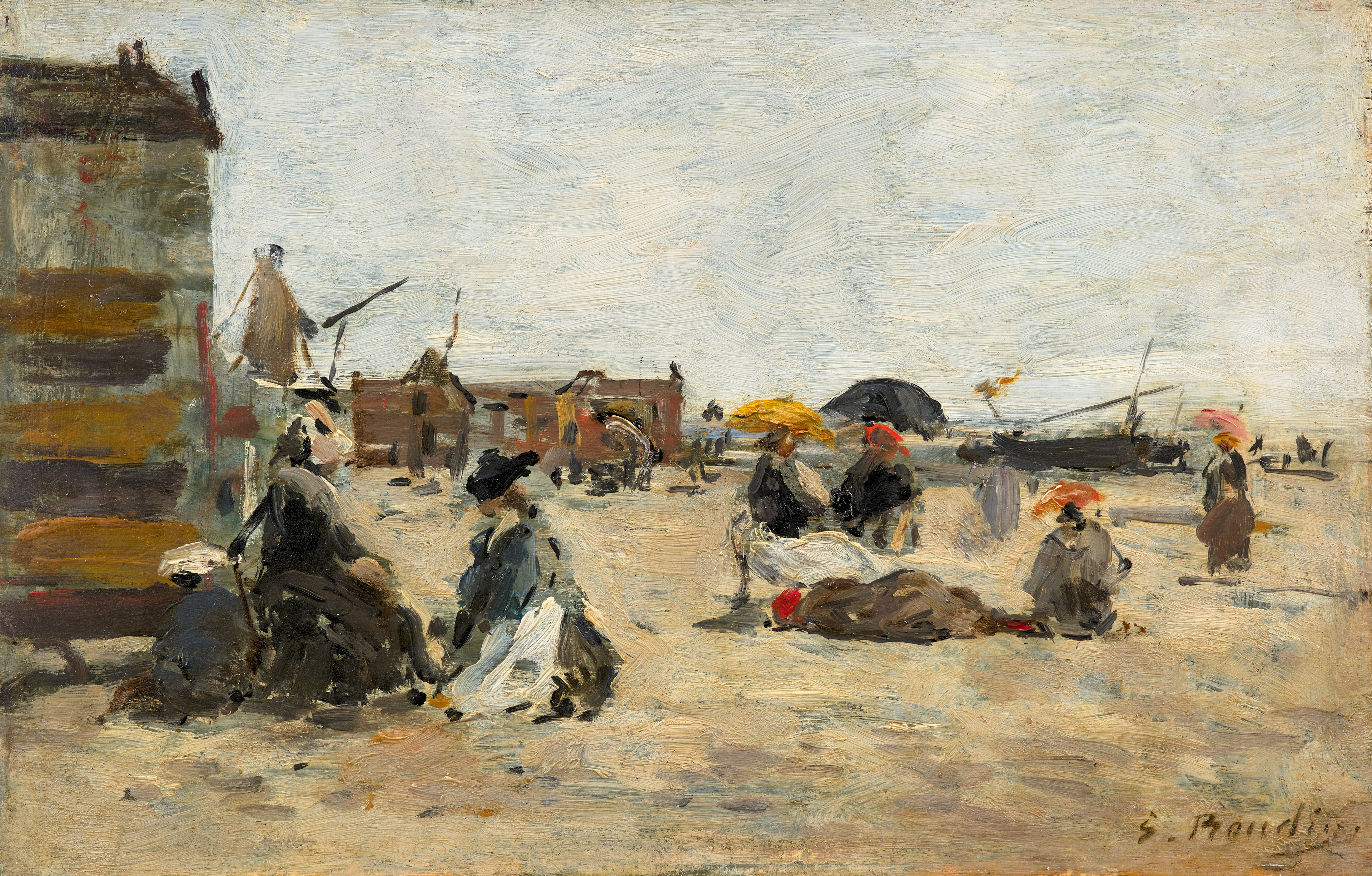 Eugène BOUDIN Honfleur, 1824 - Deauville, 1898 Scène de plage