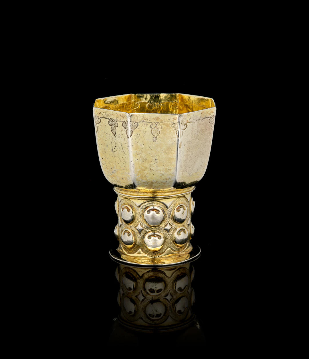 A German silver-gilt facetted beaker, Andreas Michael, Nuremberg, 1609-1629