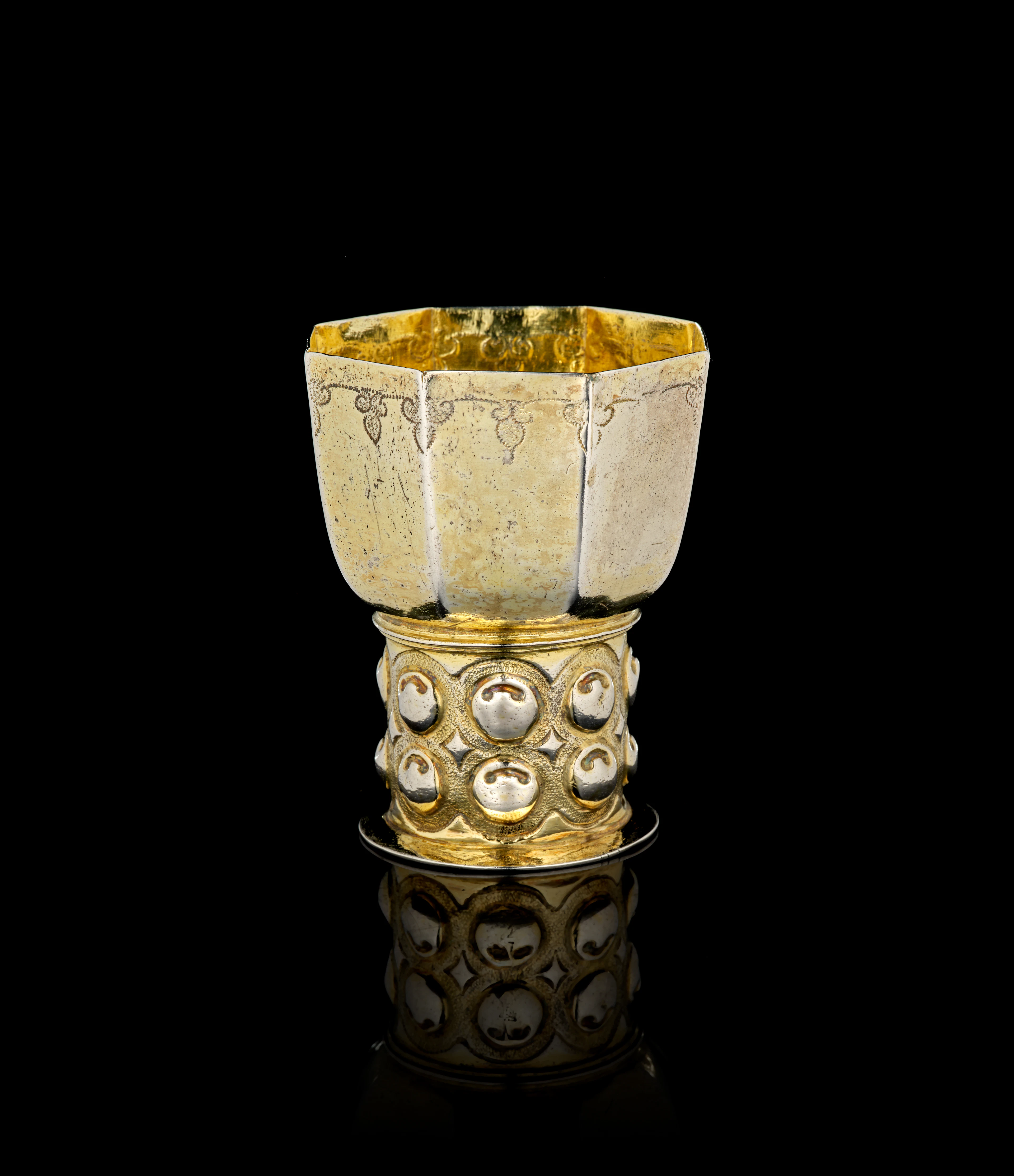 A German silver-gilt facetted beaker, Andreas Michael, Nuremberg, 1609-1629