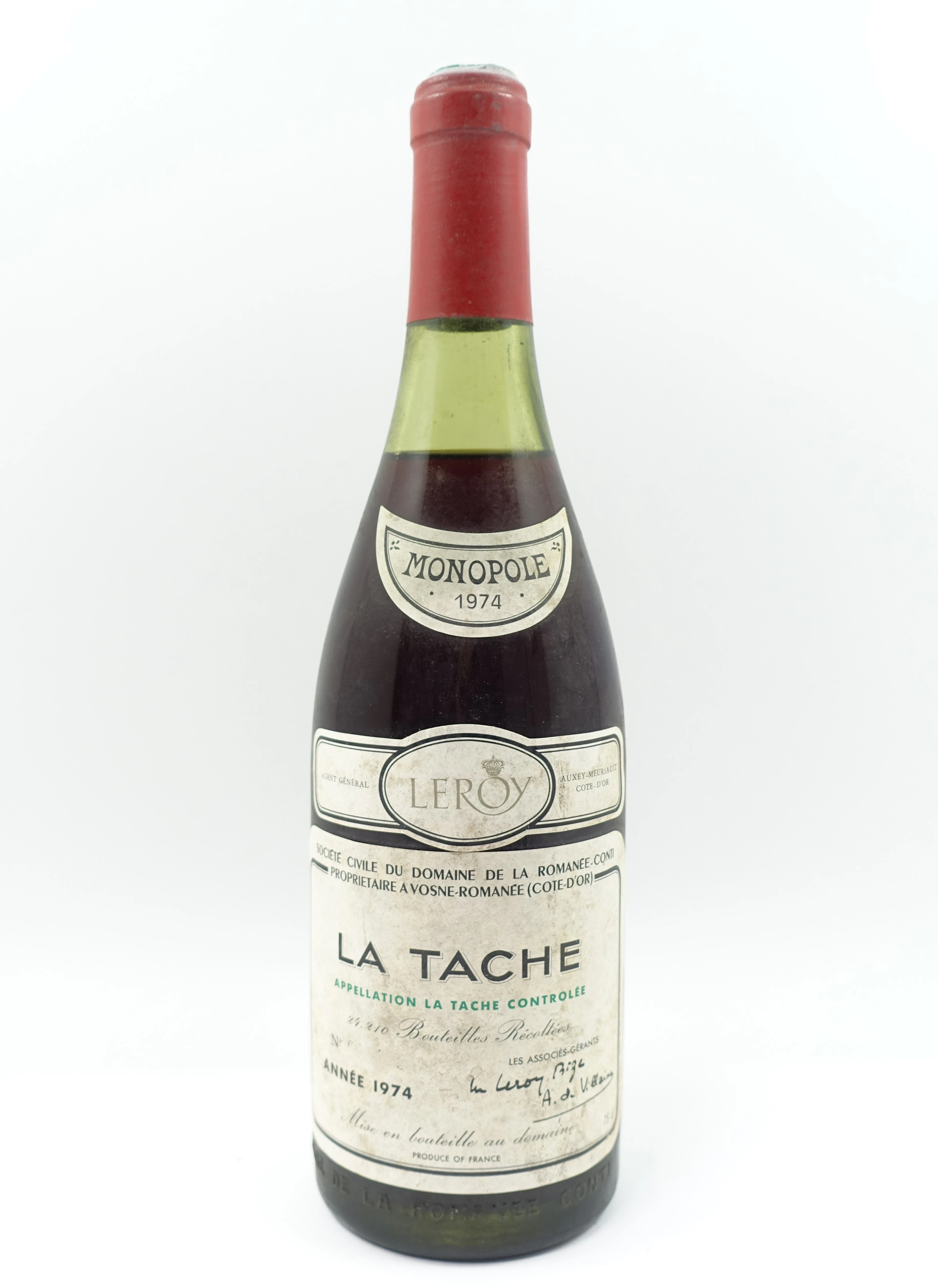 1 bt LA TACHE 1974 Grand Cru. Domaine de la Romanée Conti