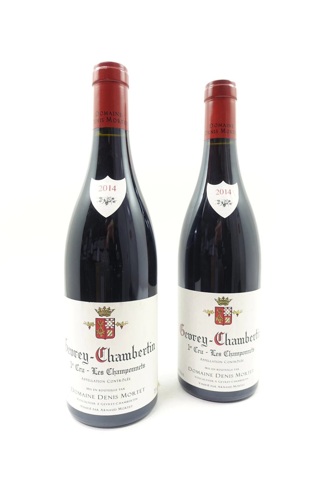 2 bts GEVREY CHAMBERTIN 2014 1er Cru Les Champonnets. Domaine Denis Mortet