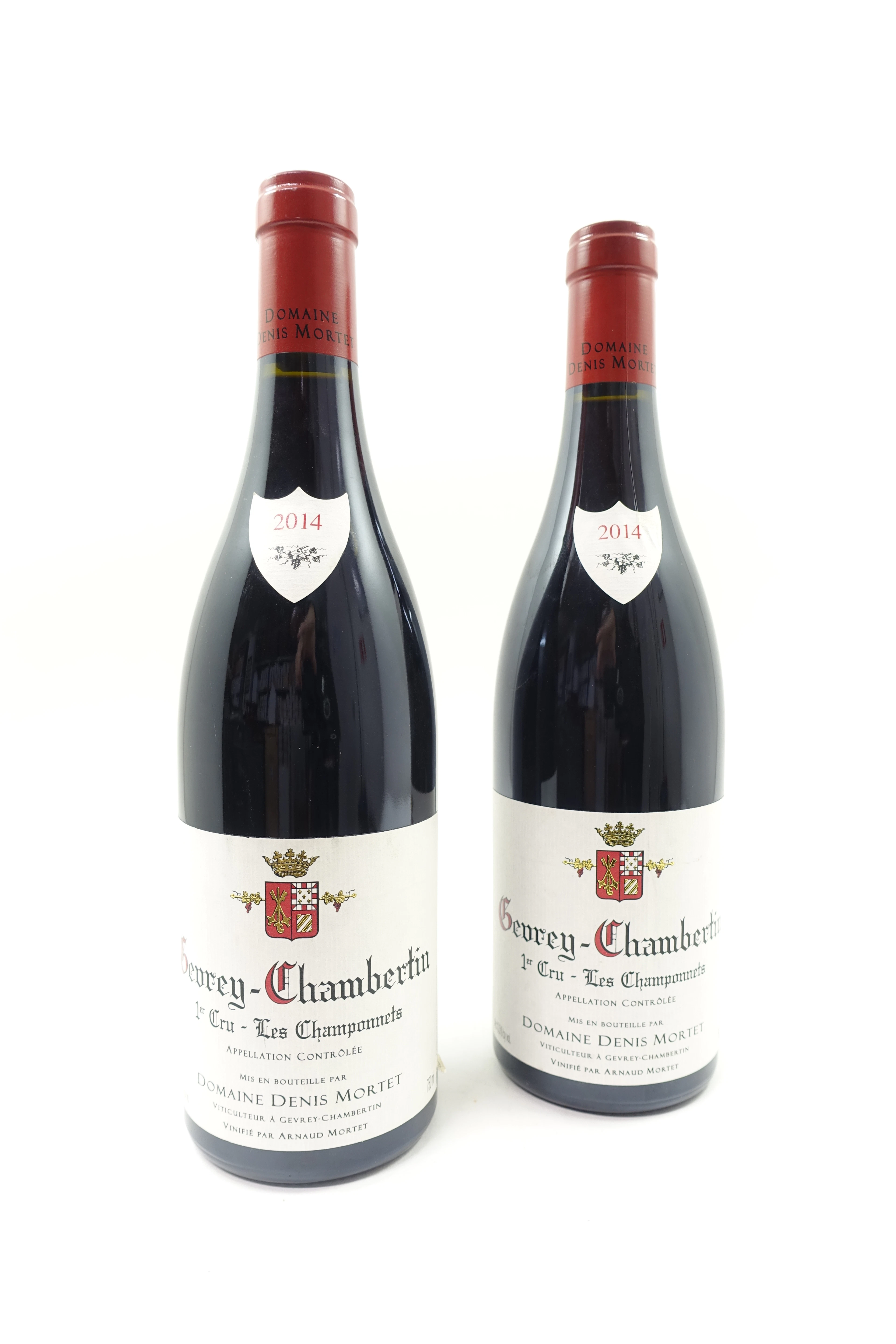 2 bts GEVREY CHAMBERTIN 2014 1er Cru Les Champonnets. Domaine Denis Mortet