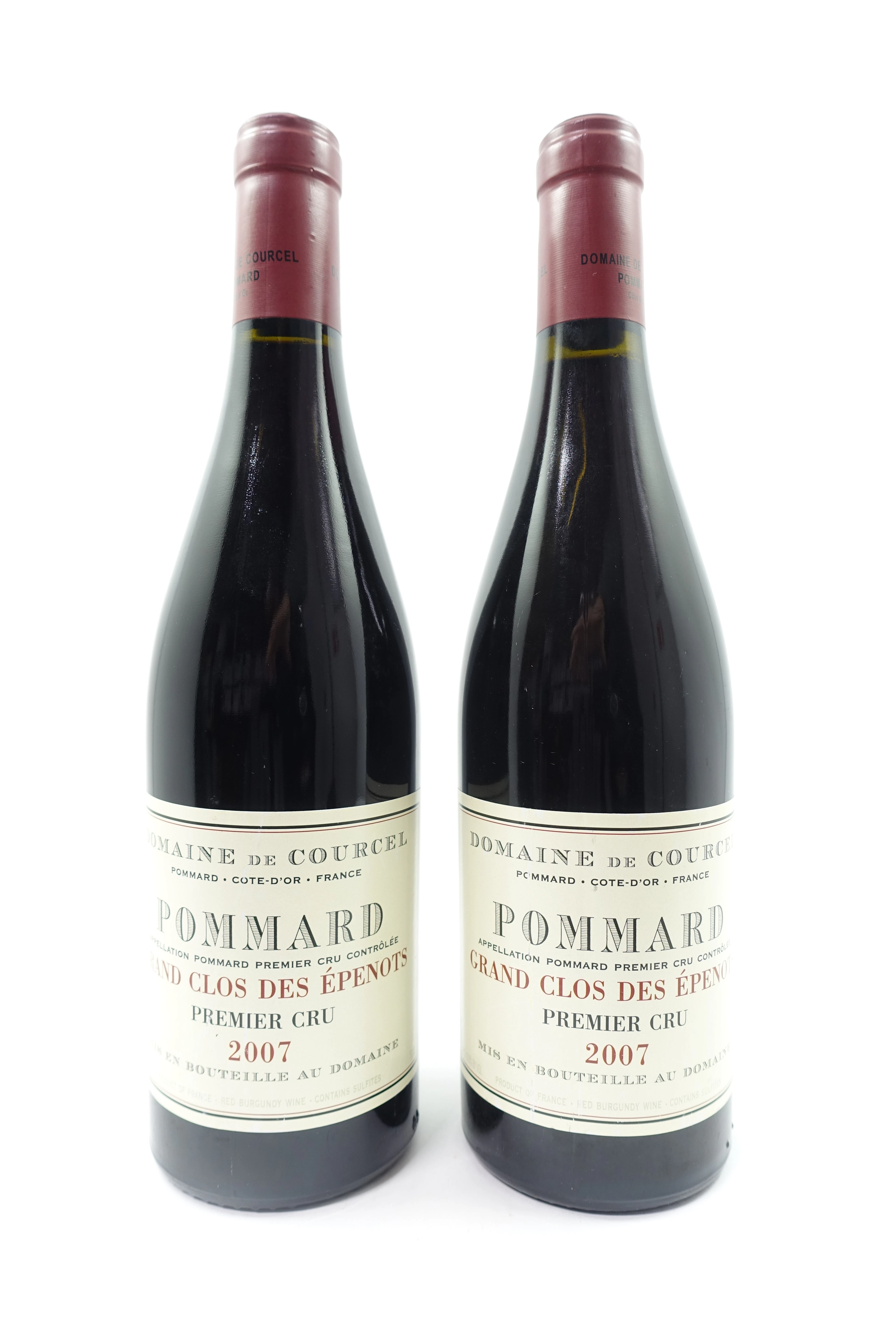 2 bts POMMARD 2007 1er Cru Grand Clos des Epenots. Domaine de Courcel