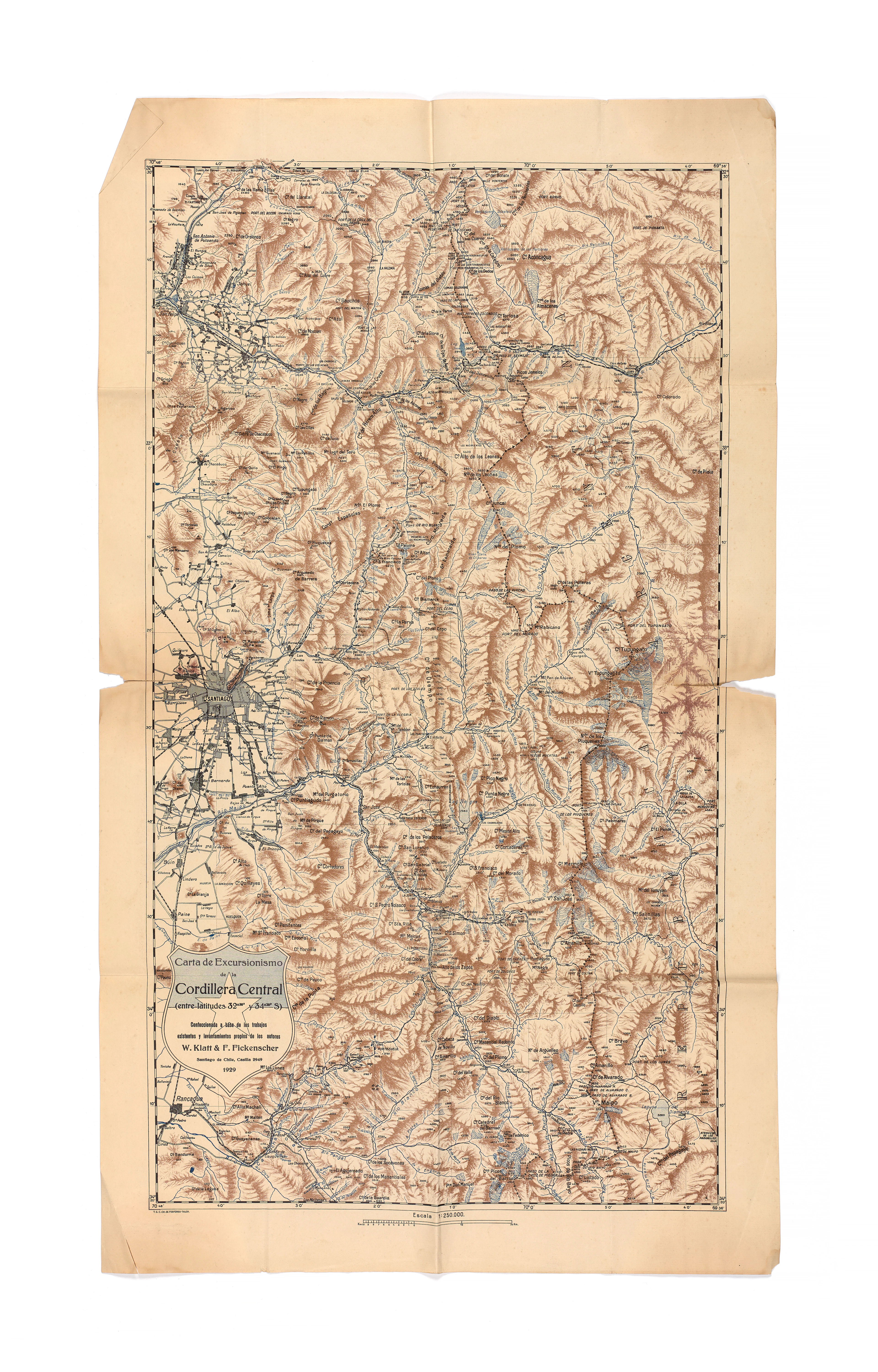 INTÉRESSANTE CARTE DES ALENTOURS DE MENDOZA