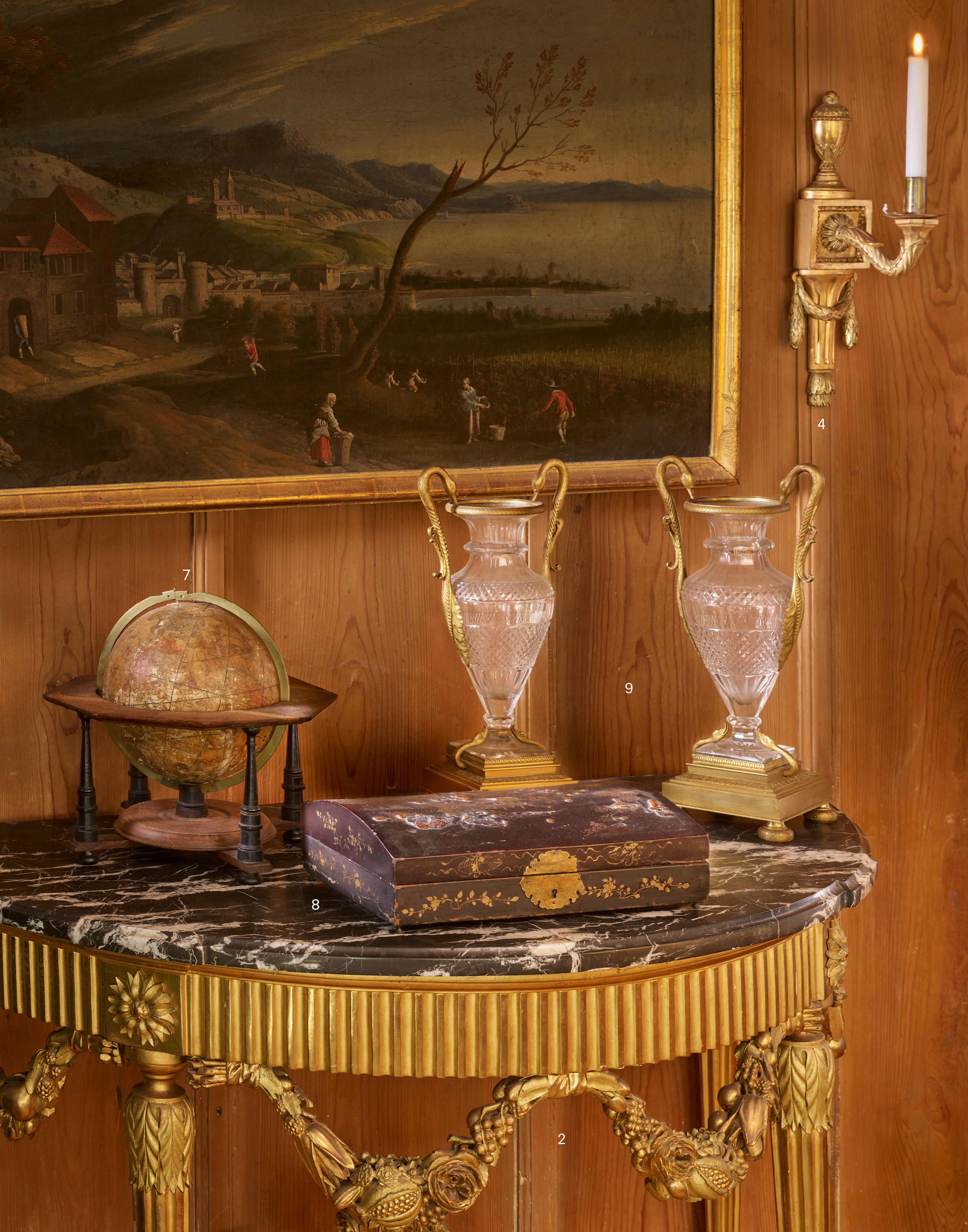 GLOBE CÉLESTE DE TABLE ALLEMAND, DATÉ 1730