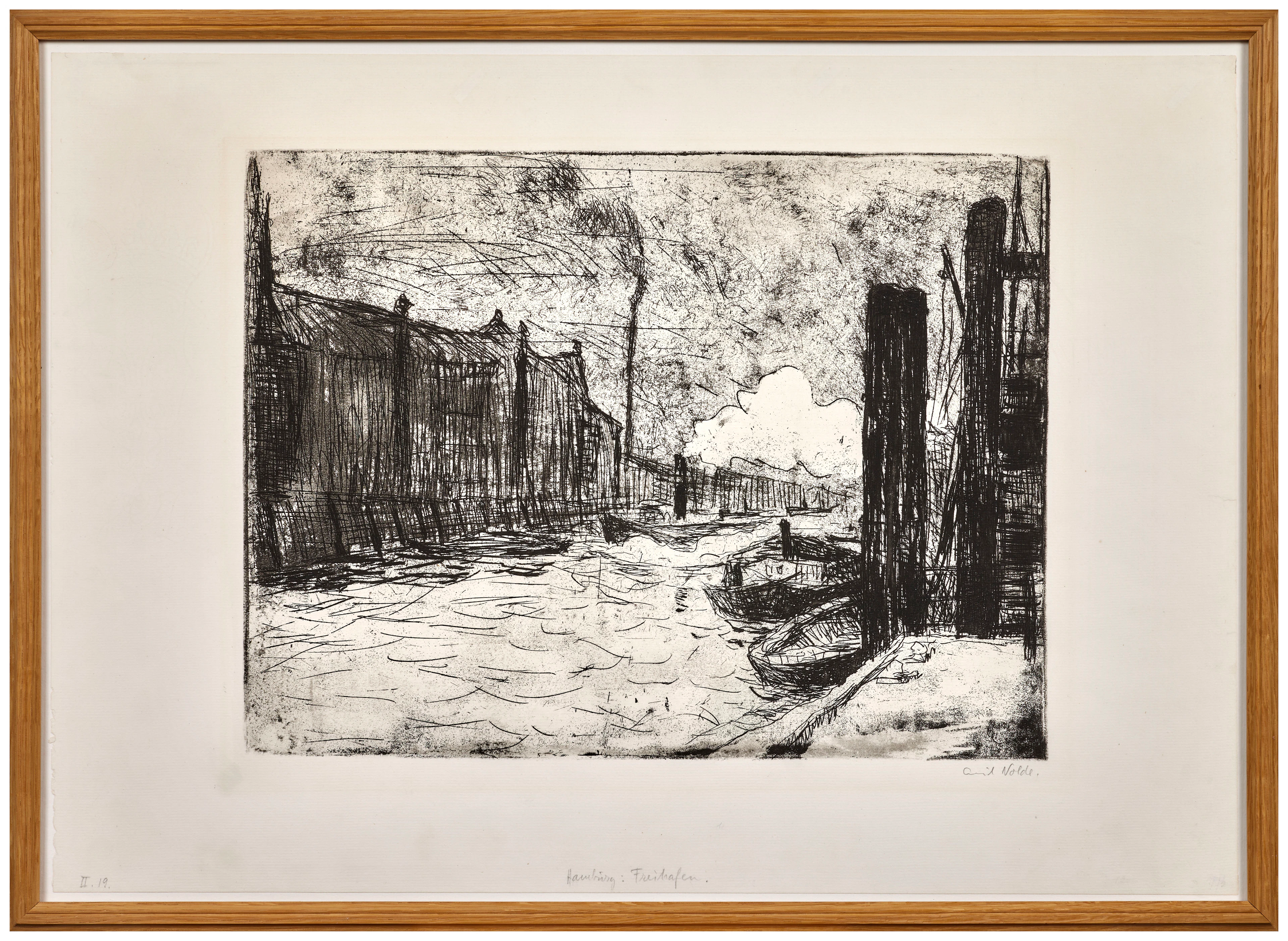 Emil NOLDE (1867 - 1956) Hambourg : Freihafen (Hamburg Harbor) - 1910
