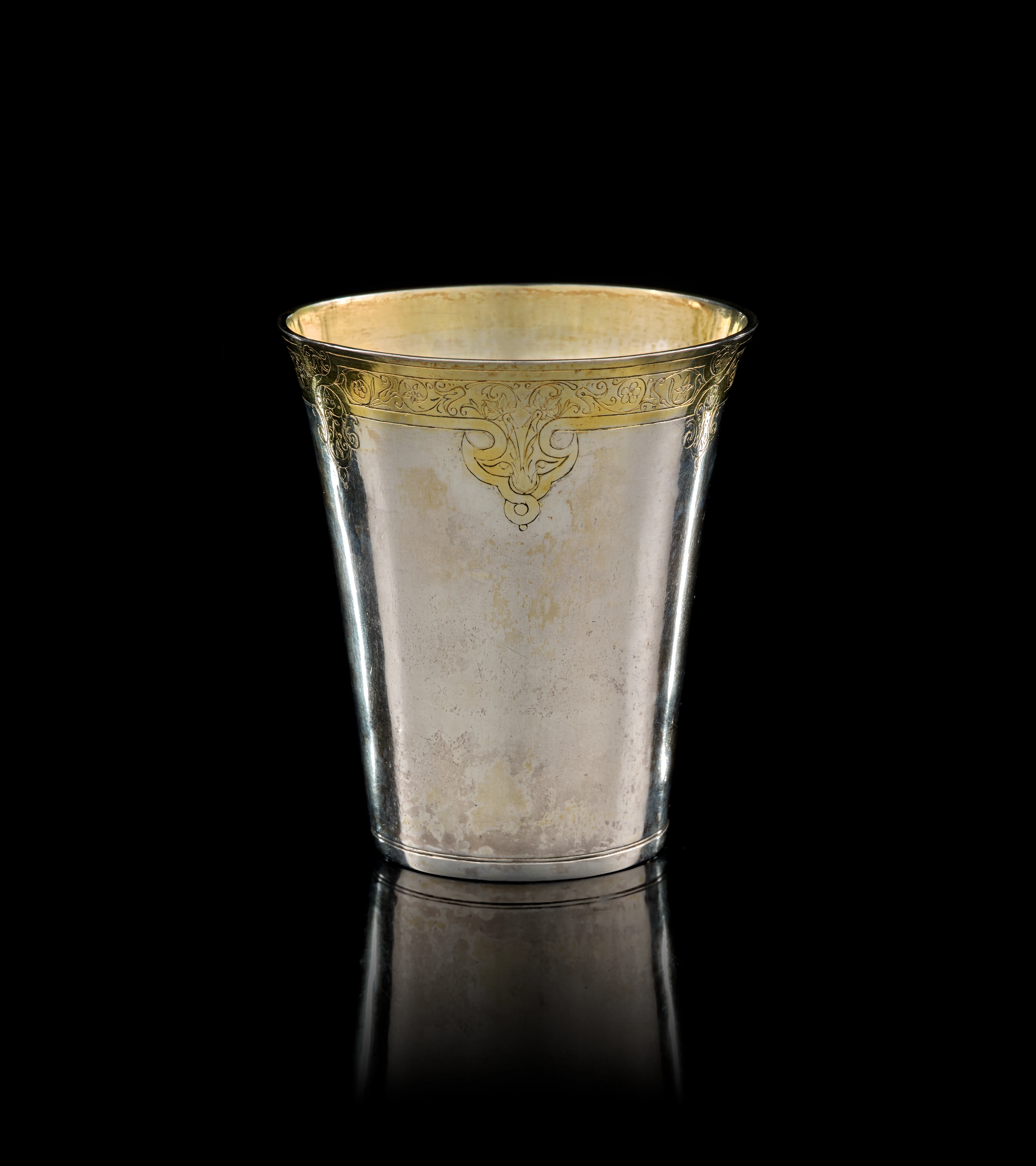 A German parcel-gilt silver beaker, Francfort am Main, circa 1590