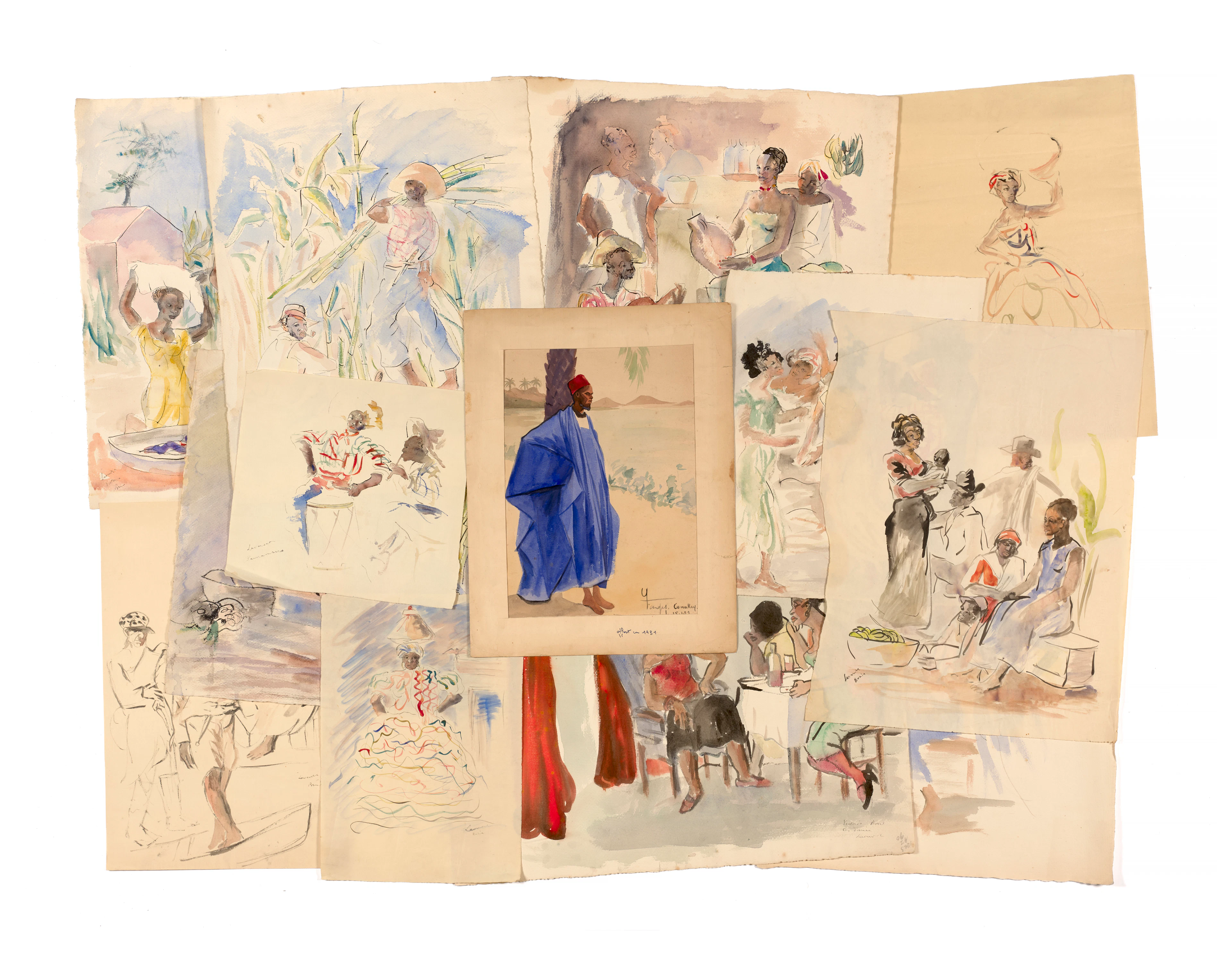 Jean Paul LAVERDET (XXe siècle) Scènes de la vie brésilienne (Carnaval