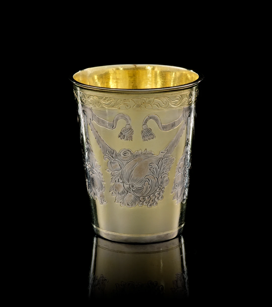 A German parcel-gilt silver beaker, Leohard I Rothaer, Hamburg, 1673-1688