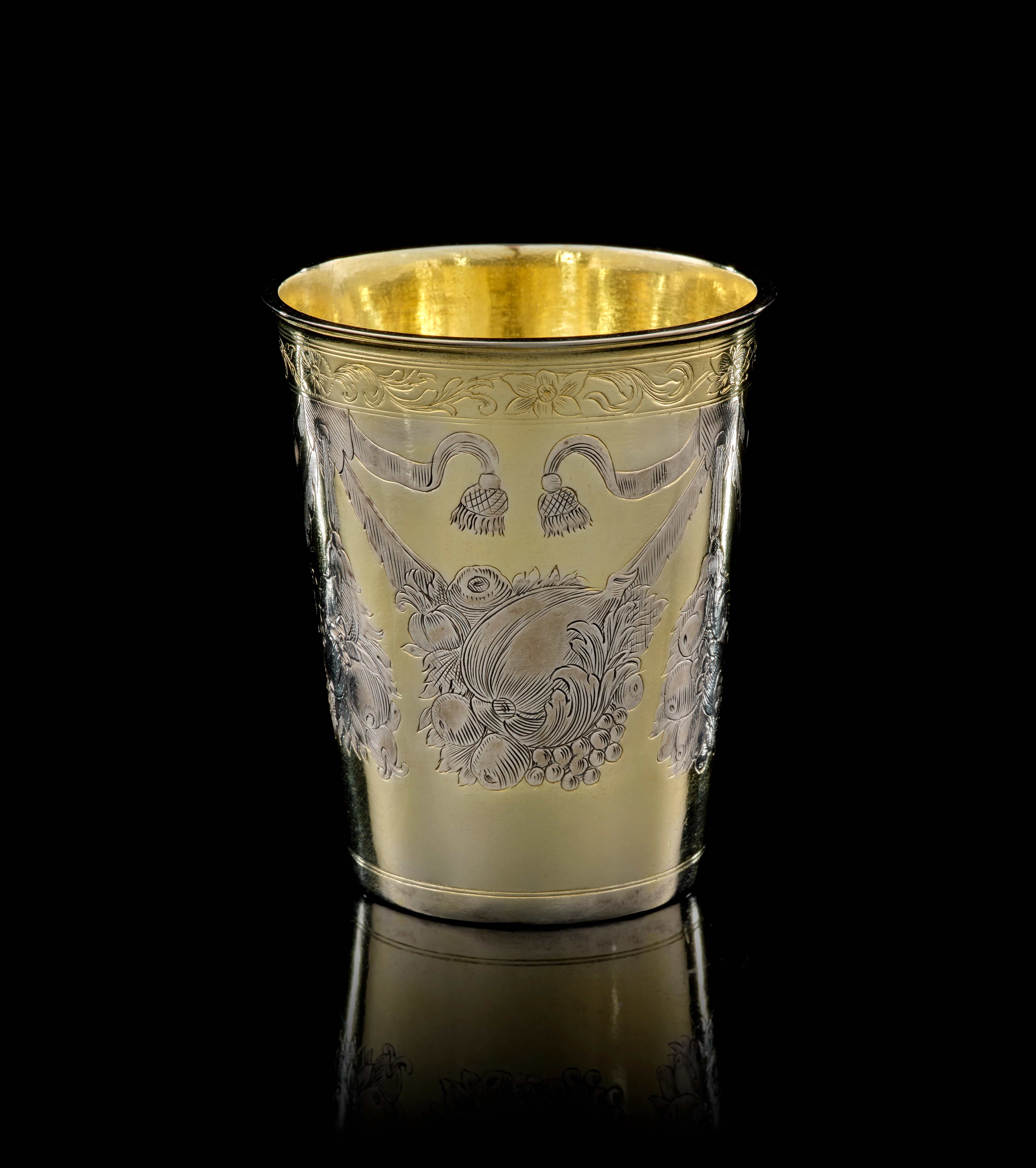 A German parcel-gilt silver beaker, Leohard I Rothaer, Hamburg, 1673-1688