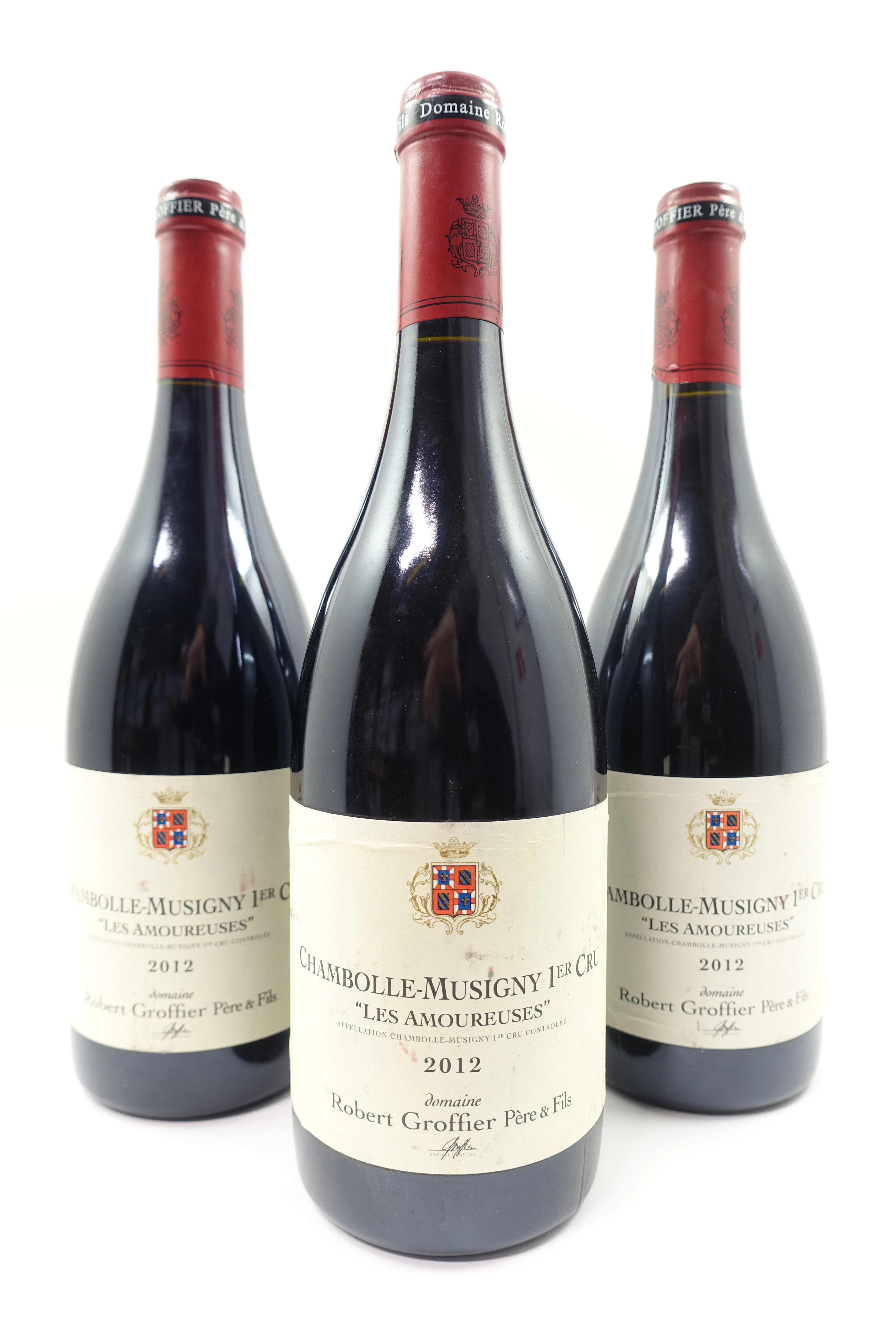 3 bts CHAMBOLLE MUSIGNY 2012 1er Cru Les Amoureuses. Domaine Robert