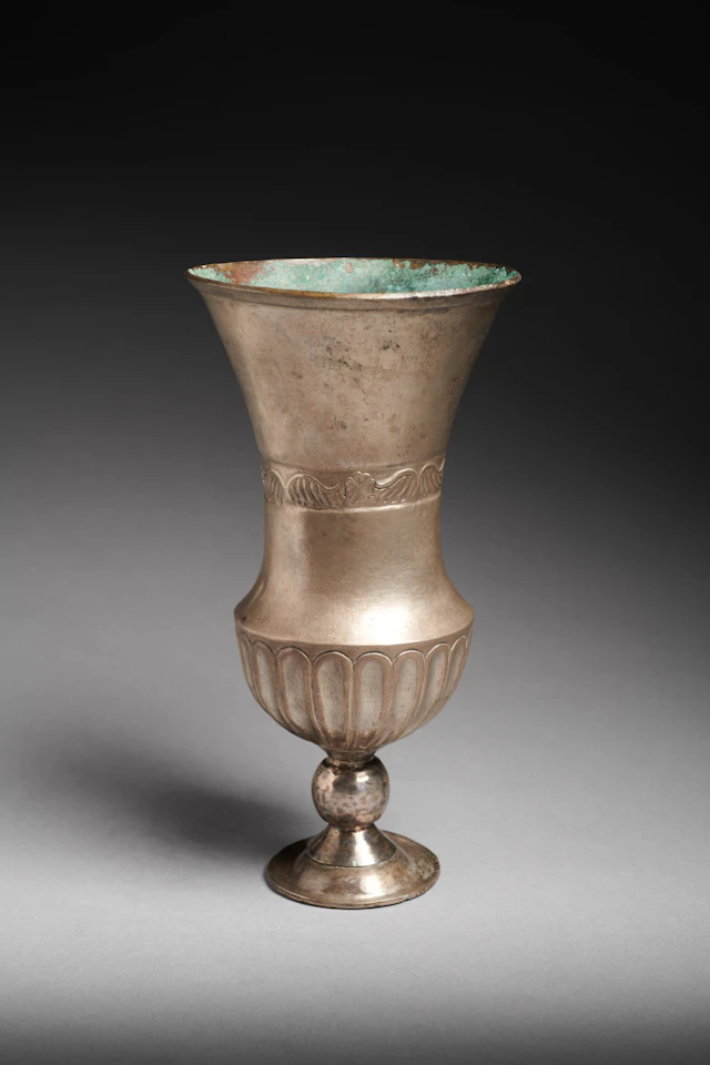 A Roman silvered copper gobelet
