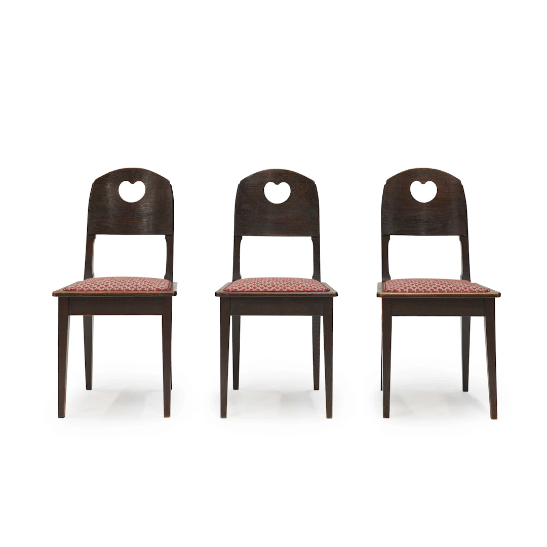 Richard RIEMERSCHMID 1868 - 1957 Suite de trois chaises - circa 1905 - 1906