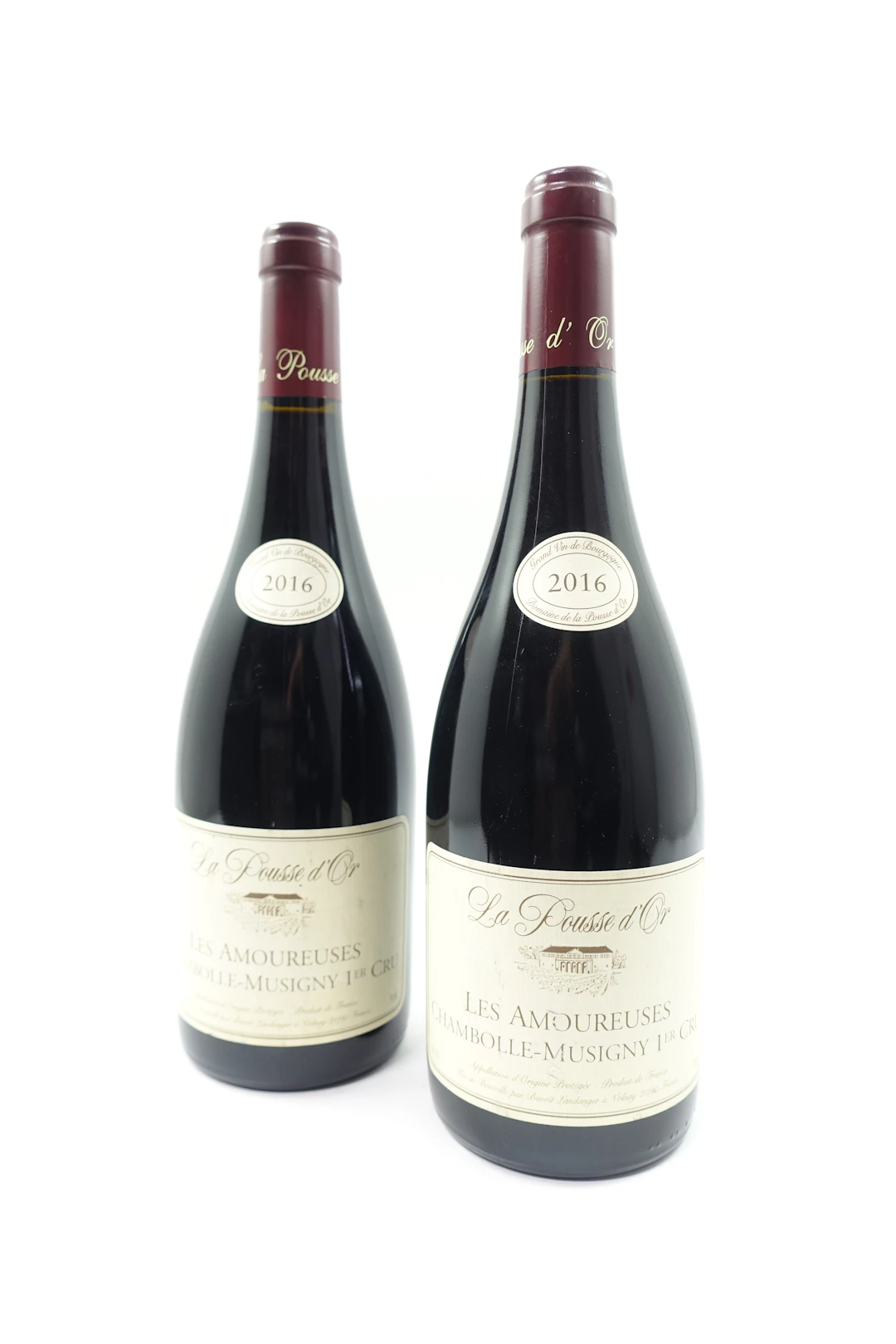 2 bts CHAMBOLLE MUSIGNY 2016 1er Cru Les Amoureuses. La Pousse d'Or