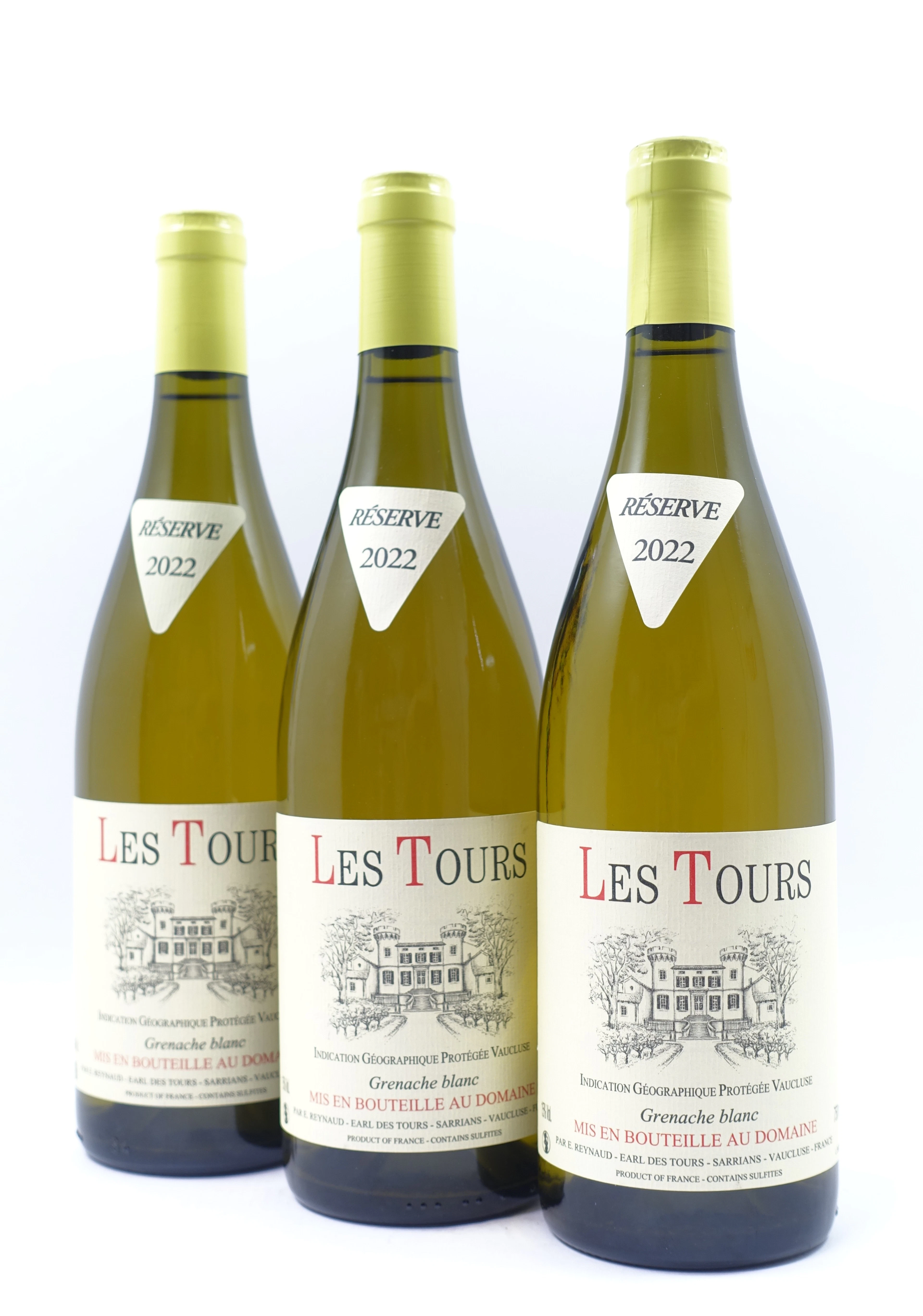 3 bts IGP VAUCLUSE 2022 (blanc) Grenache Blancs. Les Tours. Emmanuel Reynaud