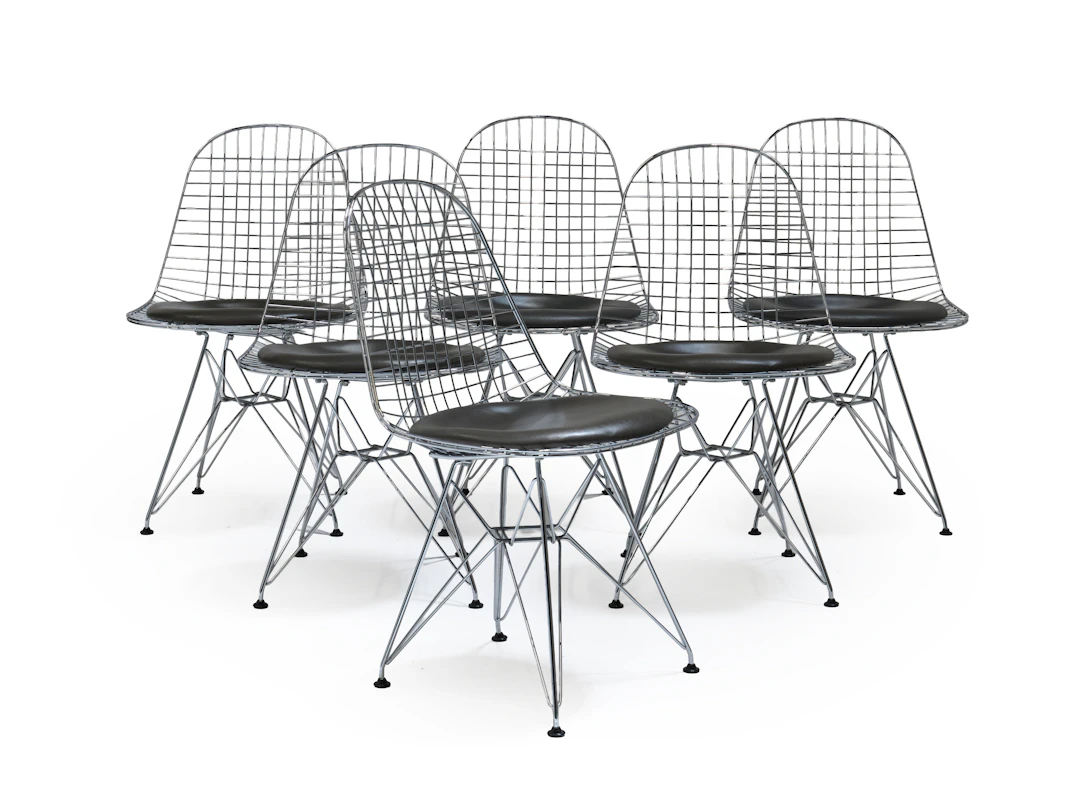 Charles & Ray EAMES 1907-1978 & 1912-1988 Suite de six chaises "DKR"