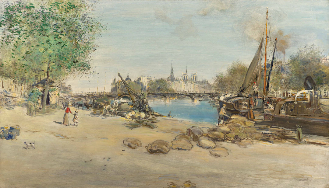 Jean-François RAFFAELLI 1850 -1924 Le Port Saint-Nicolas avec Notre