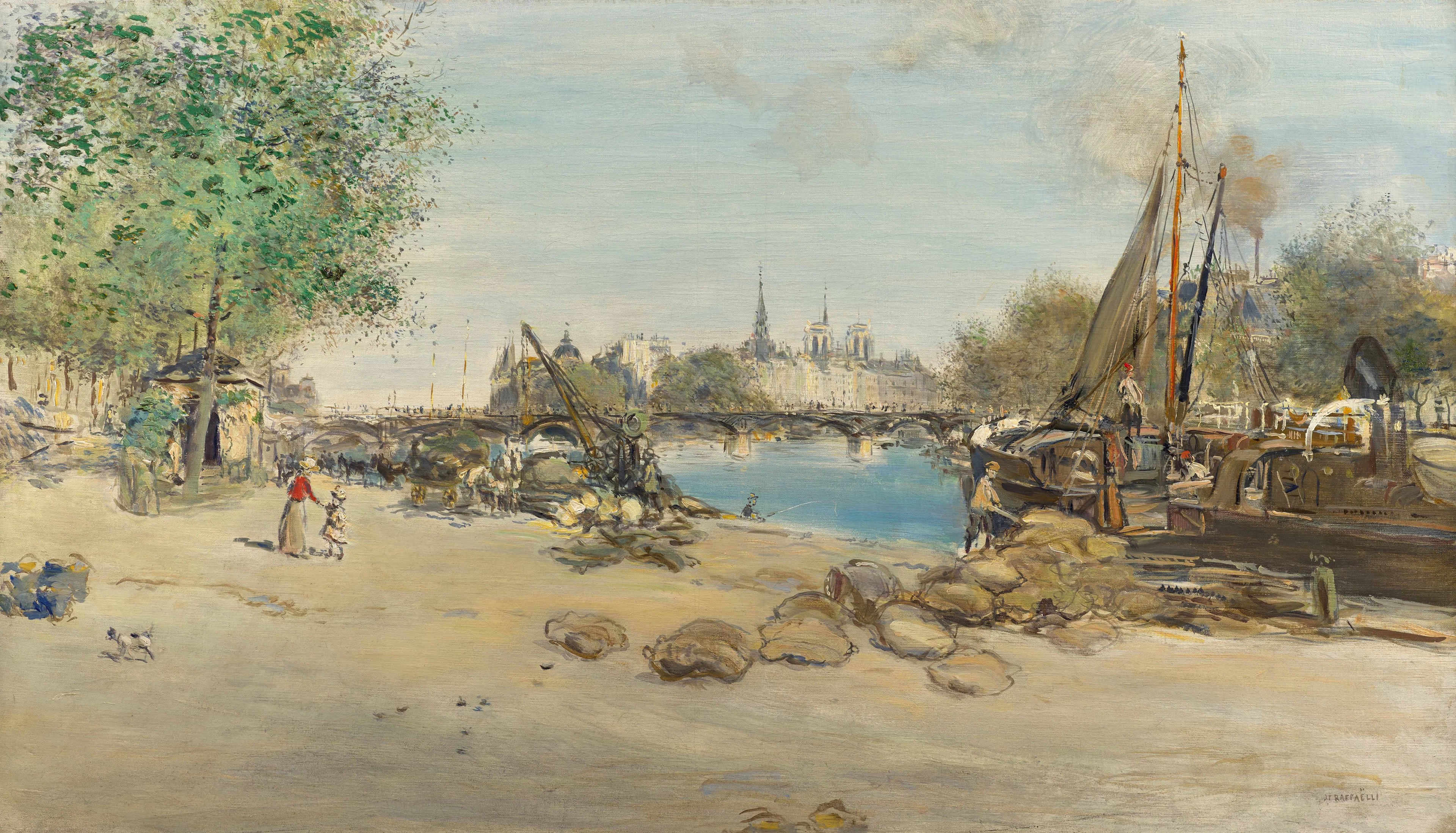 Jean-François RAFFAELLI 1850 -1924 Le Port Saint-Nicolas avec Notre