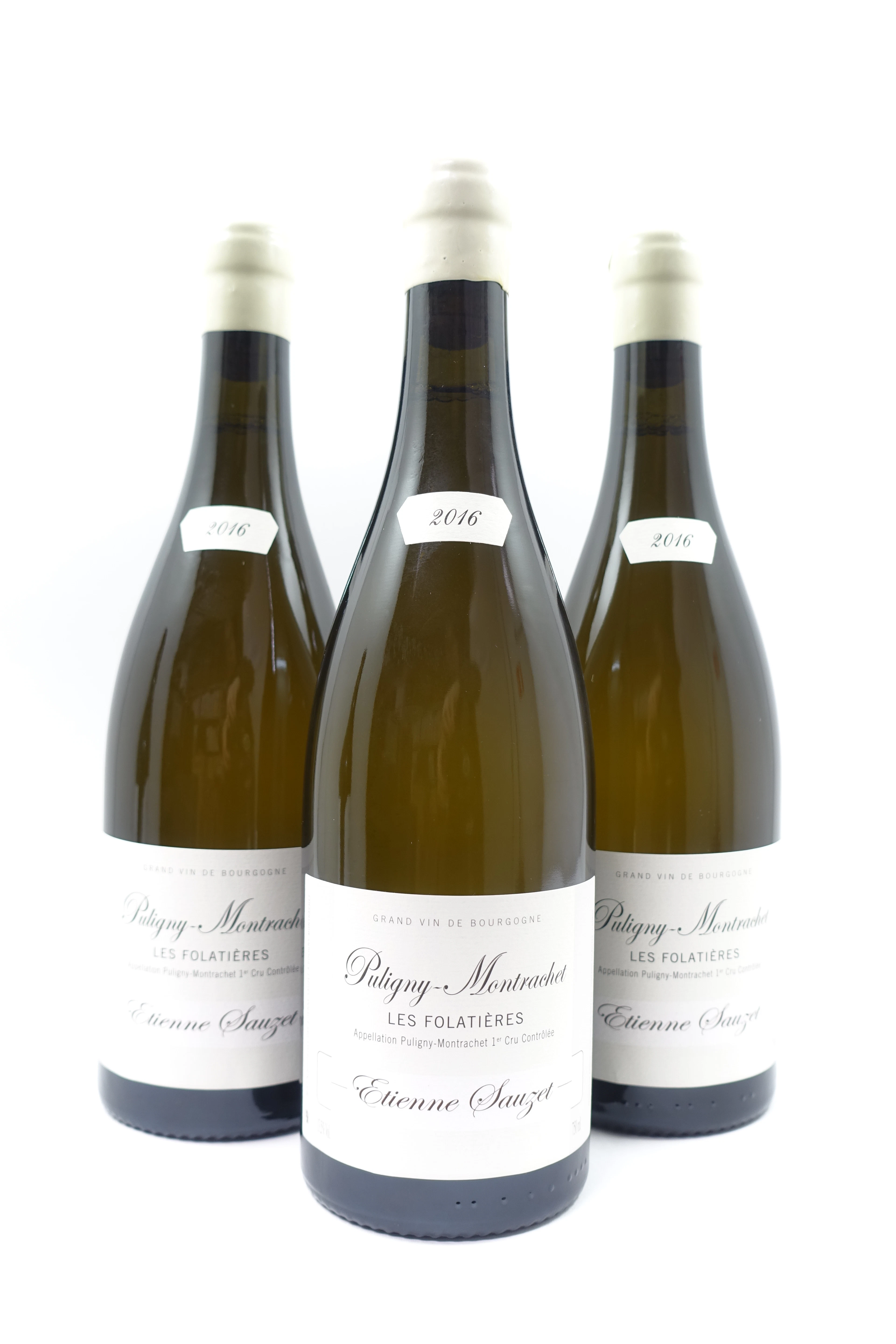 3 bts PULIGNY MONTRACHET 2016 1er Cru les Folatières. Etienne Sauzet