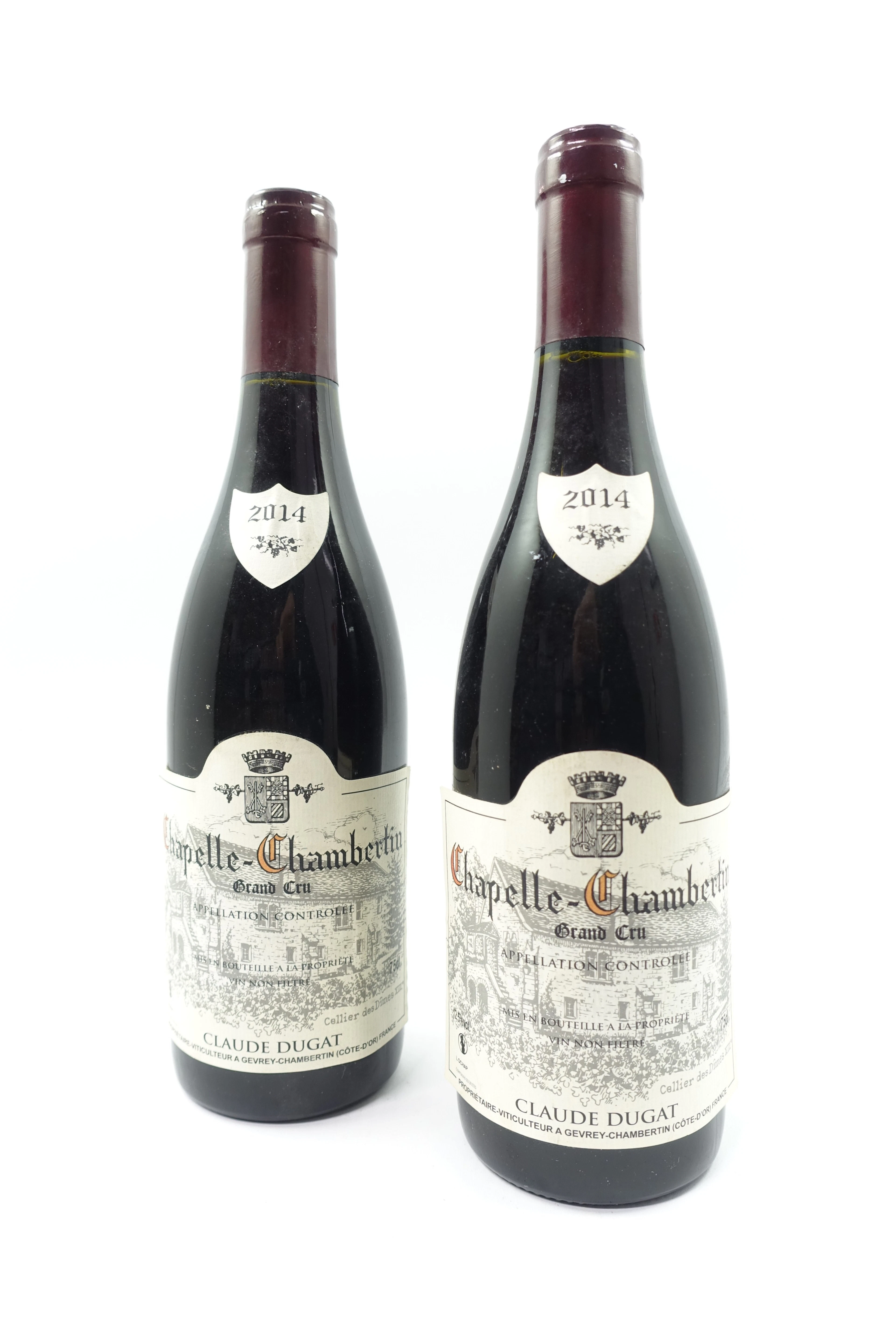 2 bts CHAPELLE CHAMBERTIN 2014 Grand Cru. Claude Dugat