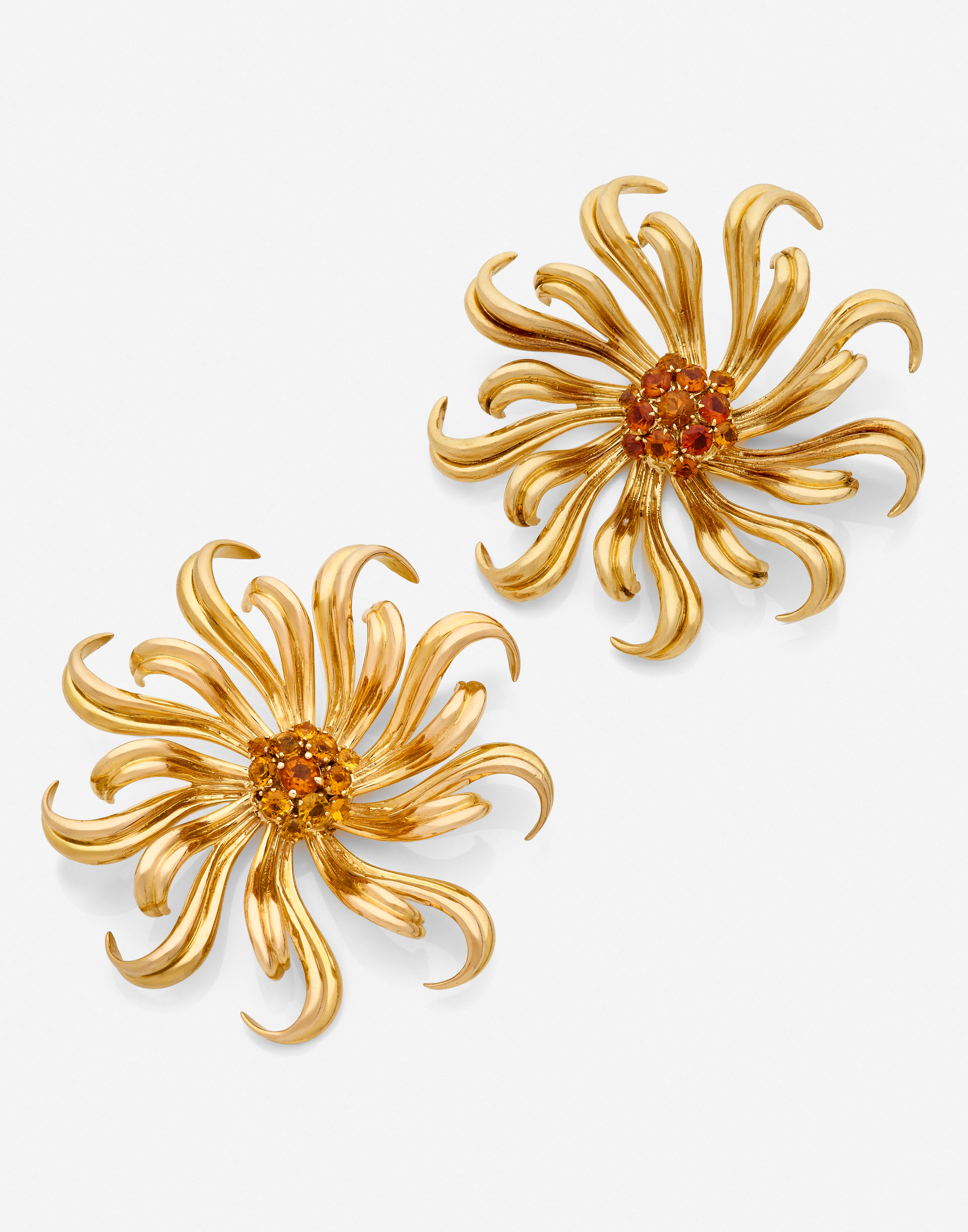 BOUCHERON / Anonyme Deux broches "Soleil"