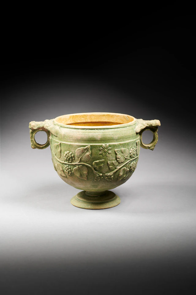 A Roman lead-glazed skyphos
