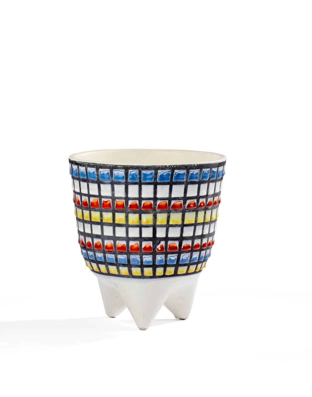 Roger CAPRON 1922 - 2006 Cache-pot tripode "molaire" - Circa 1950/60
