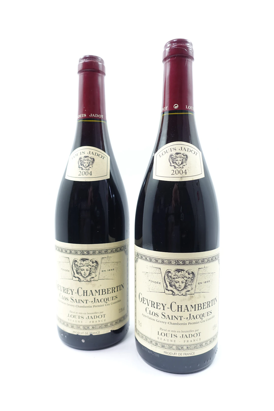 2 bts GEVREY CHAMBERTIN 2004 1er Cru Clos Saint Jacques. Louis Jadot