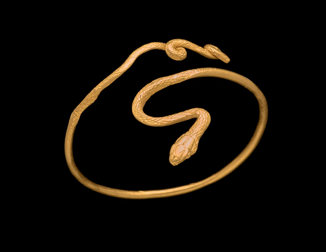 An Egyptian gold snake bracelet