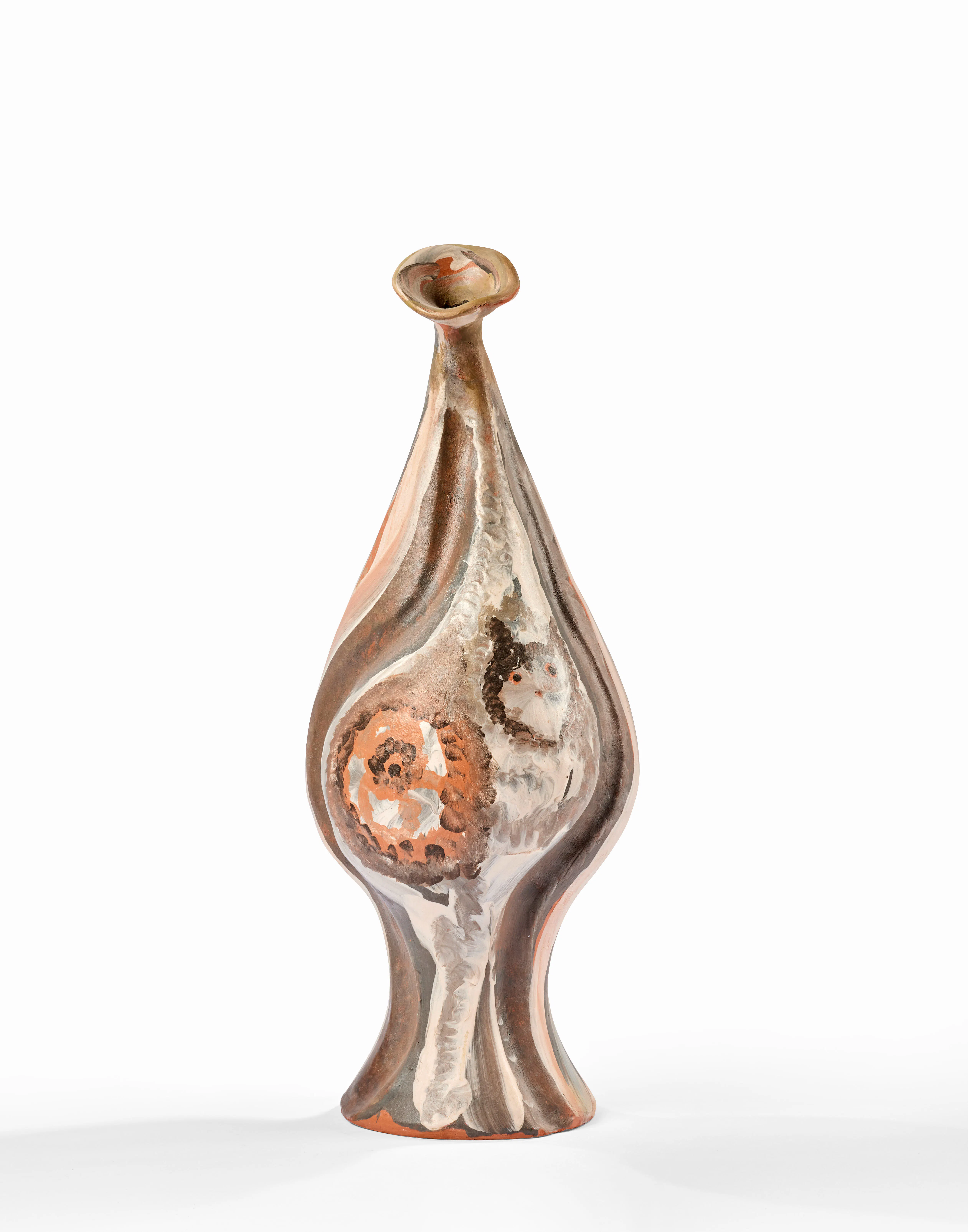 Jules AGARD 1871 - 1943 Vase piriforme La chouette