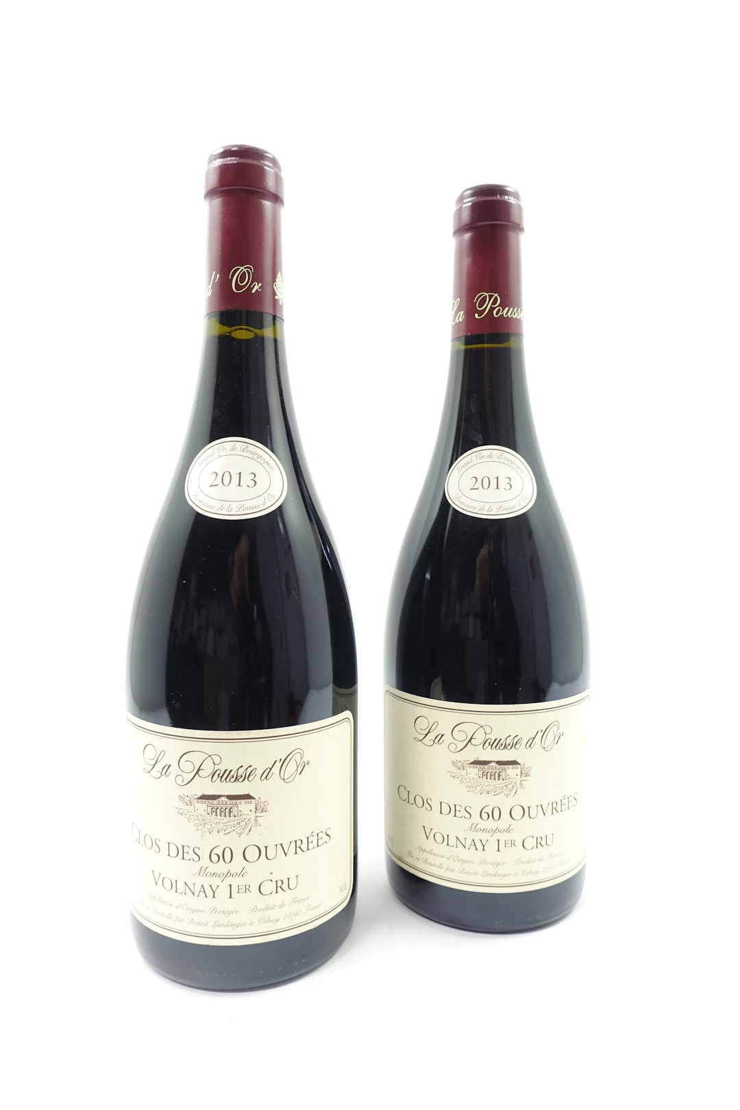 2 bts VOLNAY 2013 1er Cru Clos des 60 Ouvrées. La Pousse d'Or
