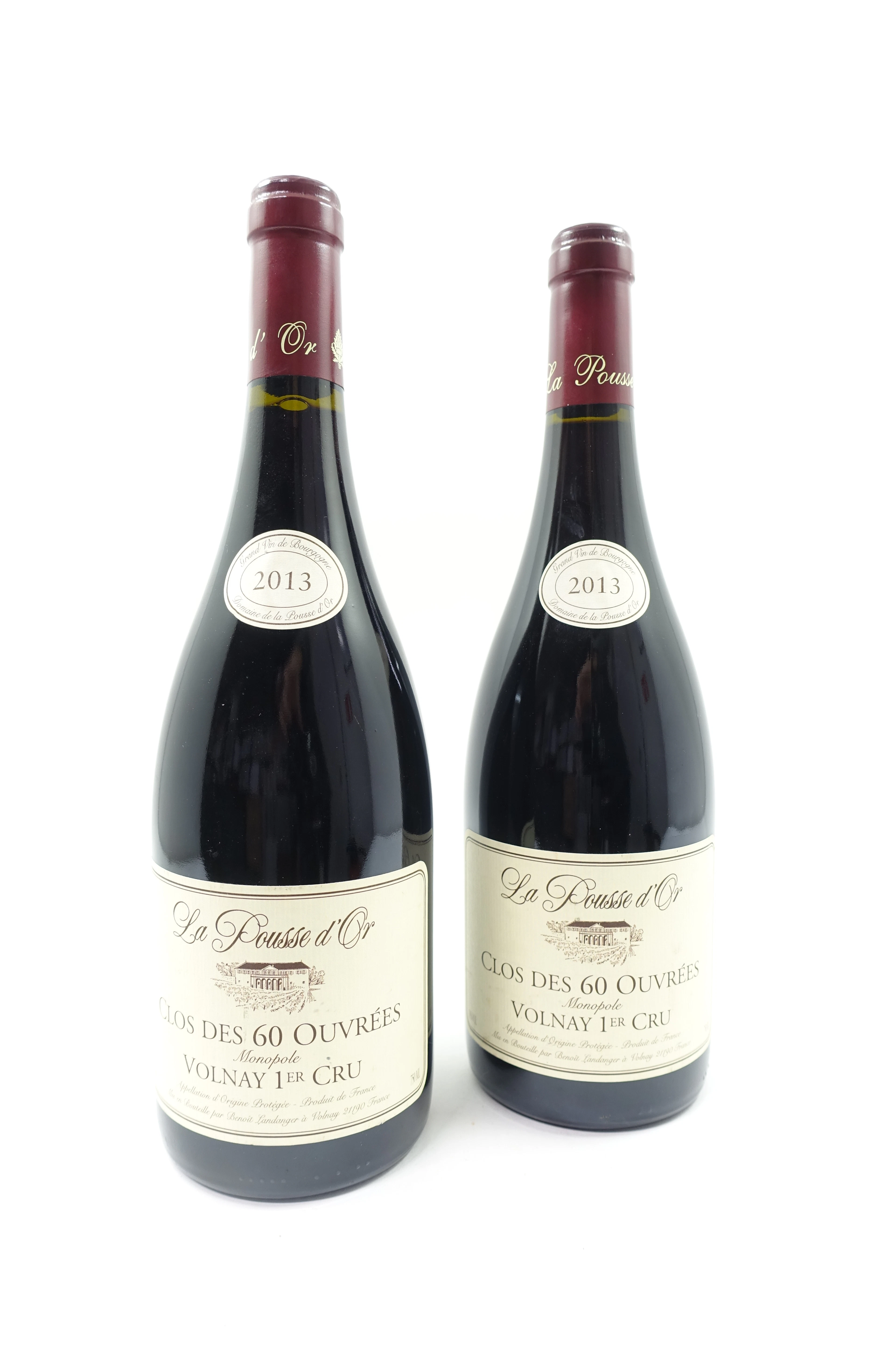 2 bts VOLNAY 2013 1er Cru Clos des 60 Ouvrées. La Pousse d'Or