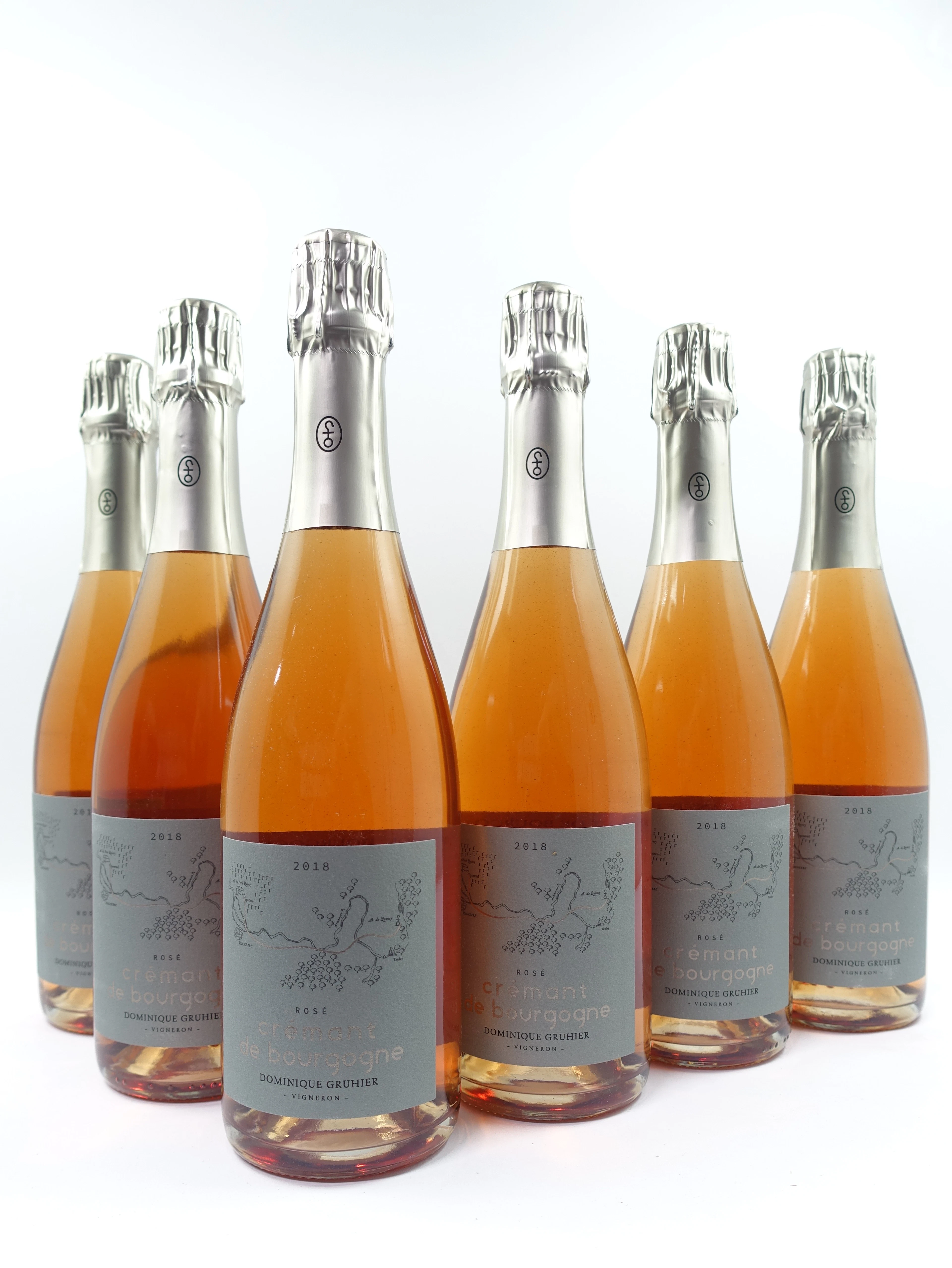 6 bts CREMANT DE BOURGOGNE 2018 Rosé Extra Brut. Dominique Gruhier