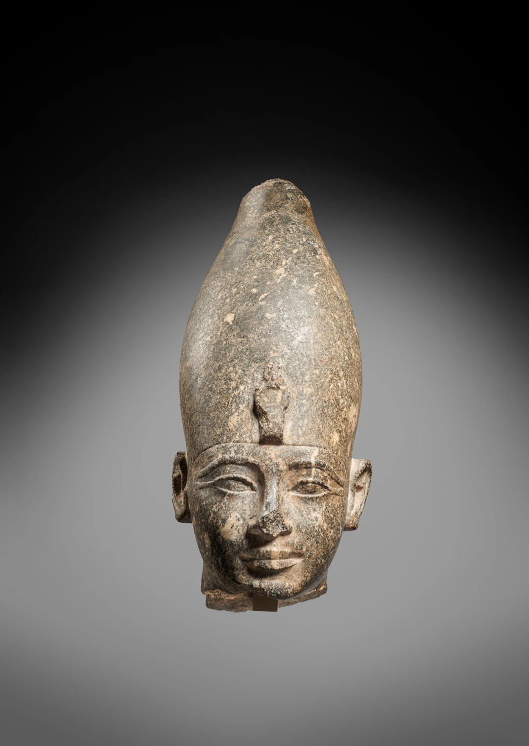 An Important Egyptian Diorite Royal Head, Attributable to Thutmose III