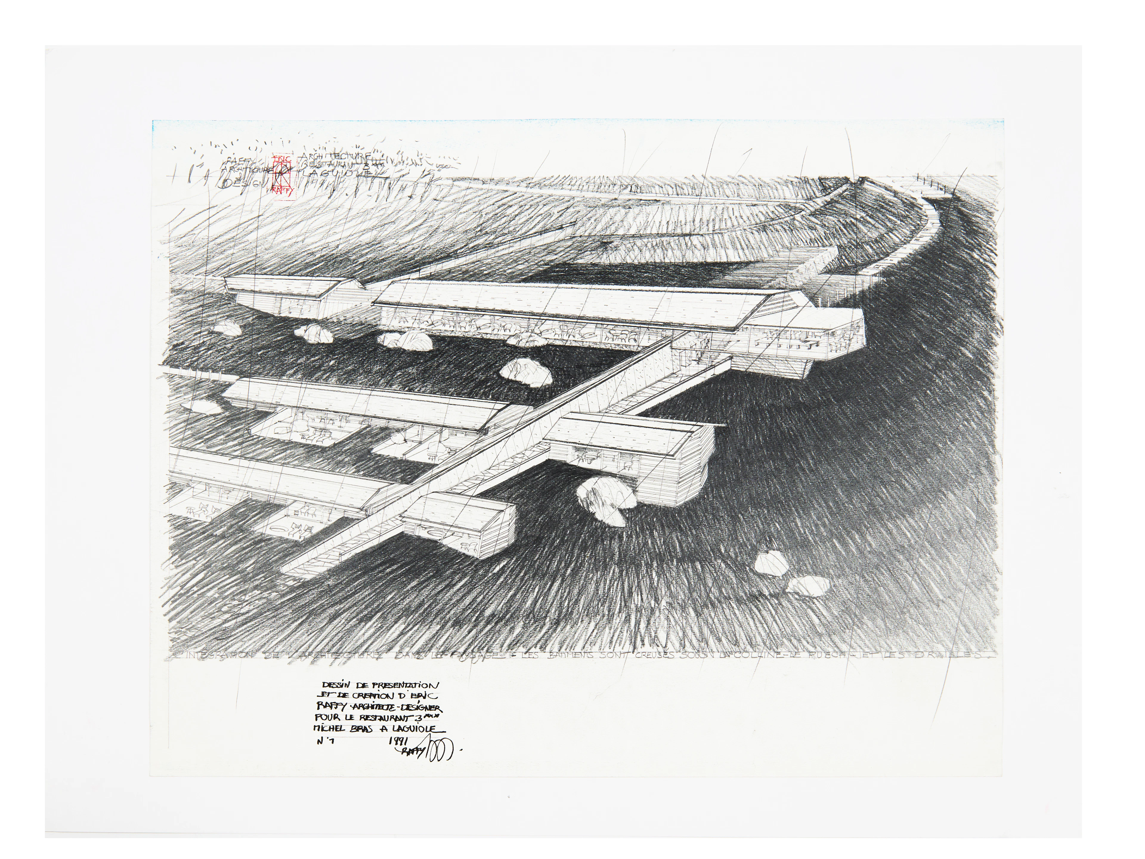 Éric RAFFY Né en 1951 Dessin de création et de présentation pour le
